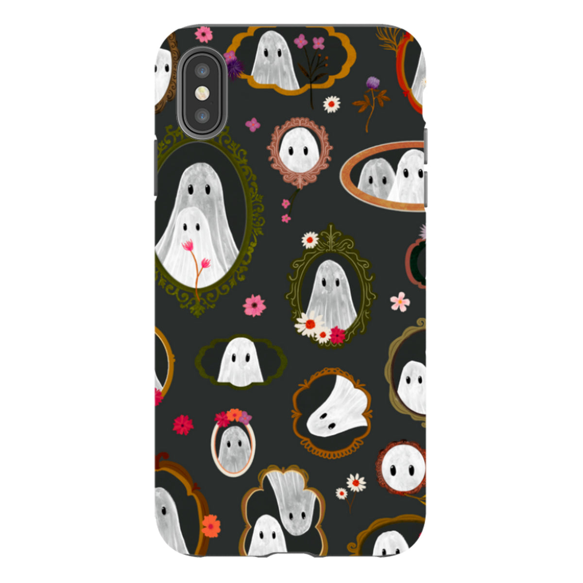 iPhone Tough Case - Framed Ghosts - Charcoal By Katherine Quinn