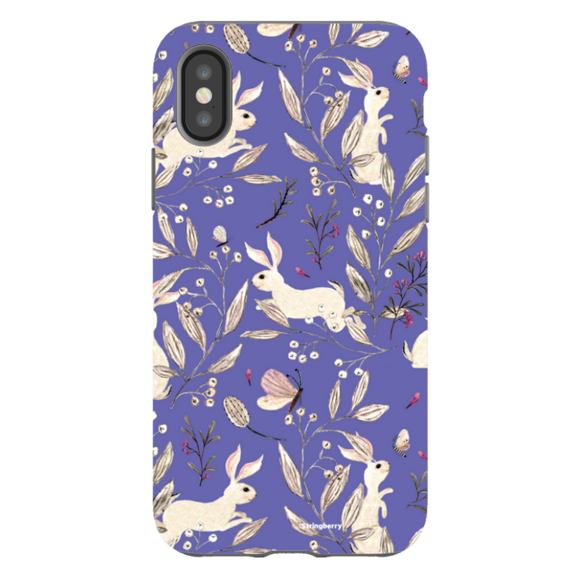 iPhone Tough Case - Bunnies Periwinkle By Katherine Quinn