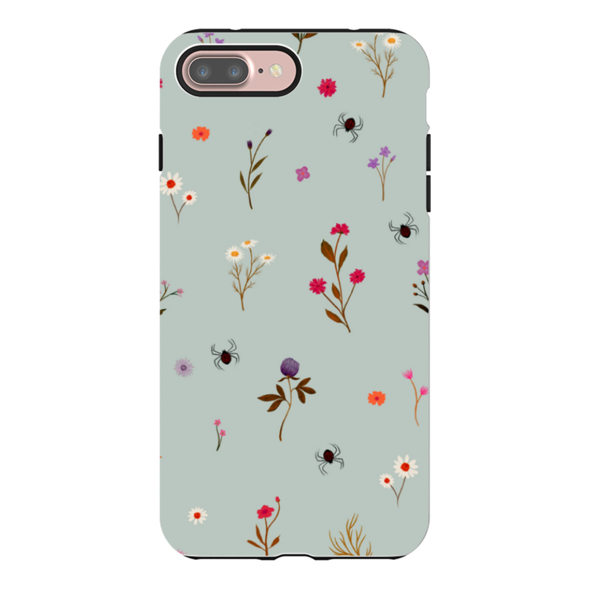 iPhone Tough Case - Florals and Spiders - Dusty Gourd By Katherine Quinn