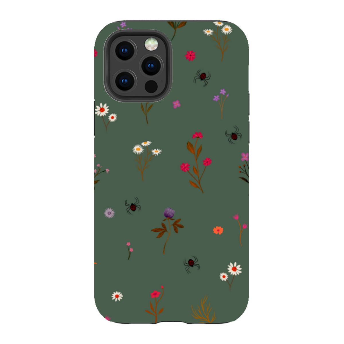 iPhone Tough Case - Florals and Spiders - Pine By Katherine Quinn