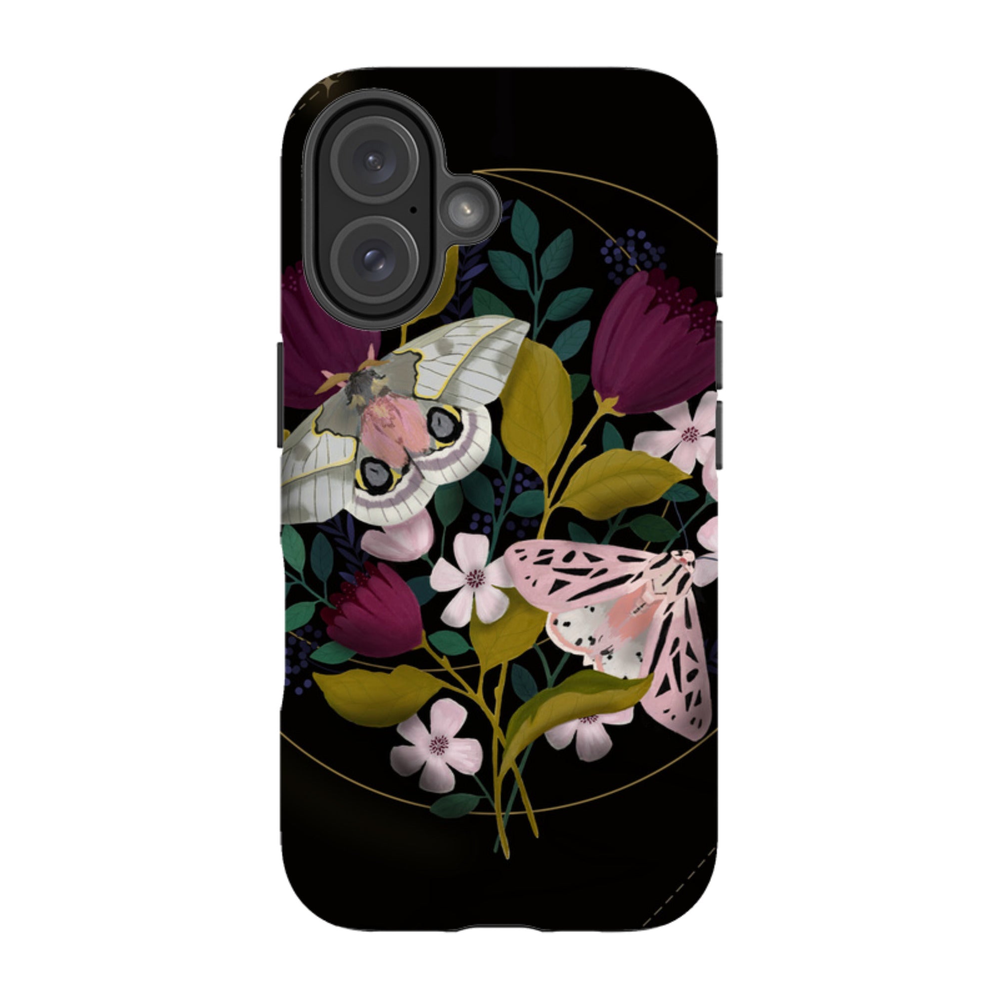 iPhone Tough Case - Moon Moths By Bex Parkin