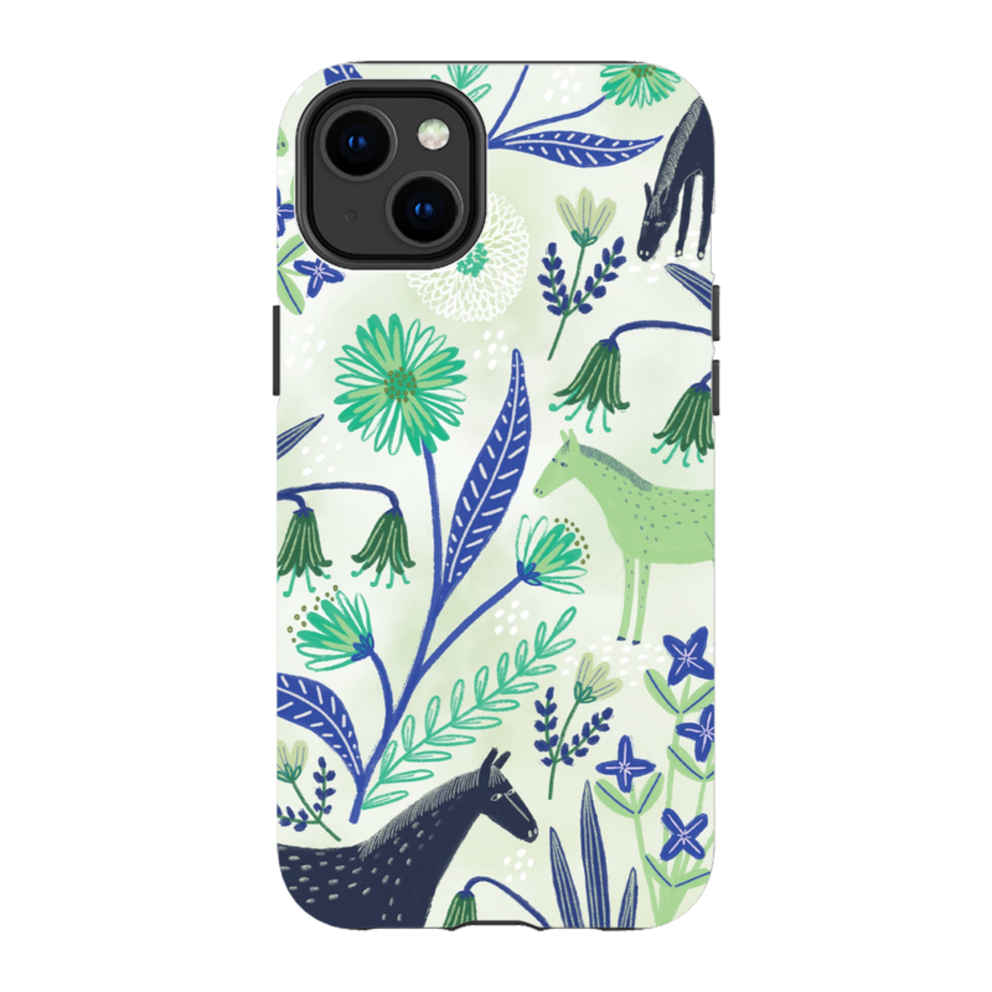 iPhone Tough Case - Wild Ponies Green By Lee Foster Wilson