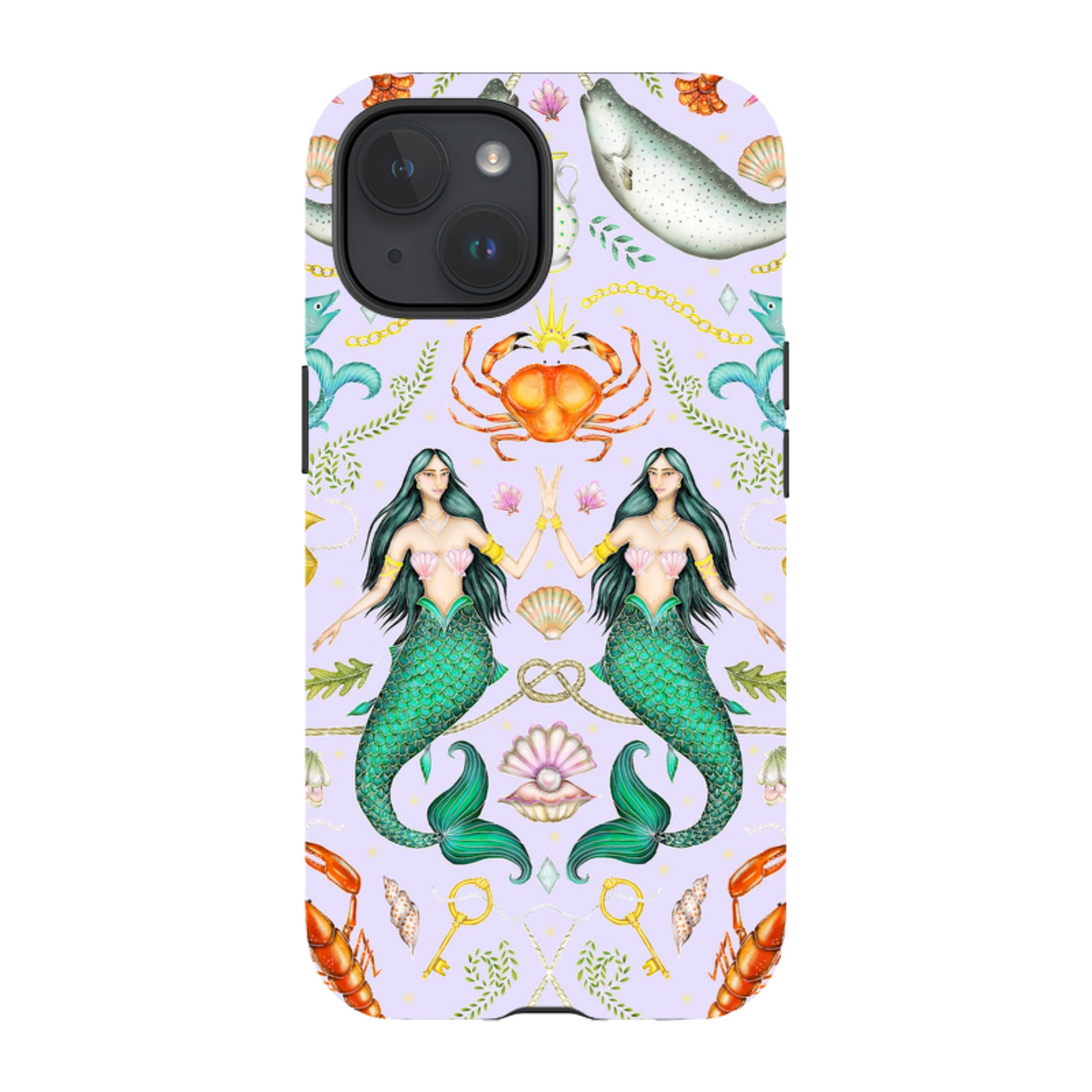 iPhone MagSafe Tough Case - Tritons Treasure Lilac By Catherine Rowe