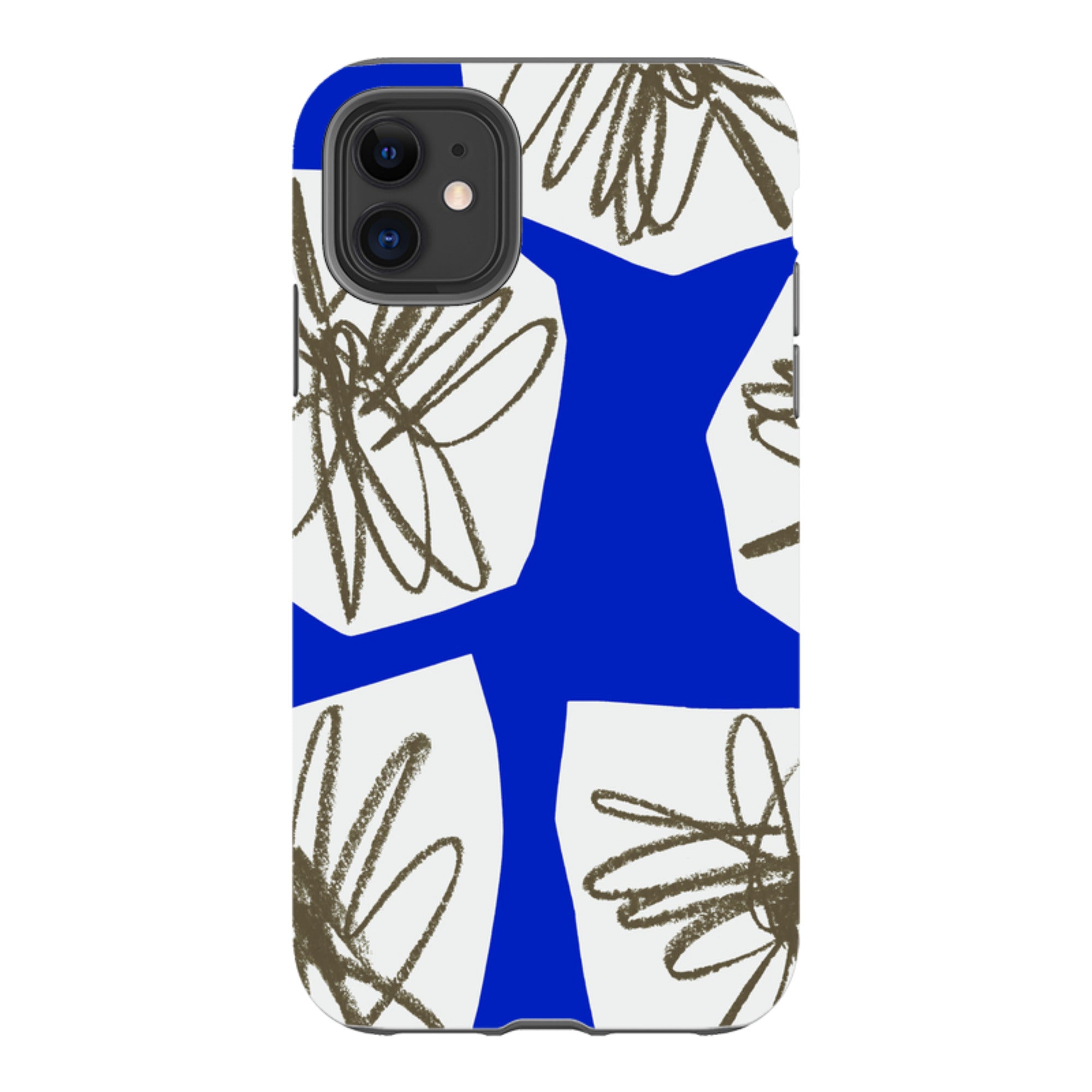 iPhone Tough Case - Blue Collage Flower By Kitty Joseph