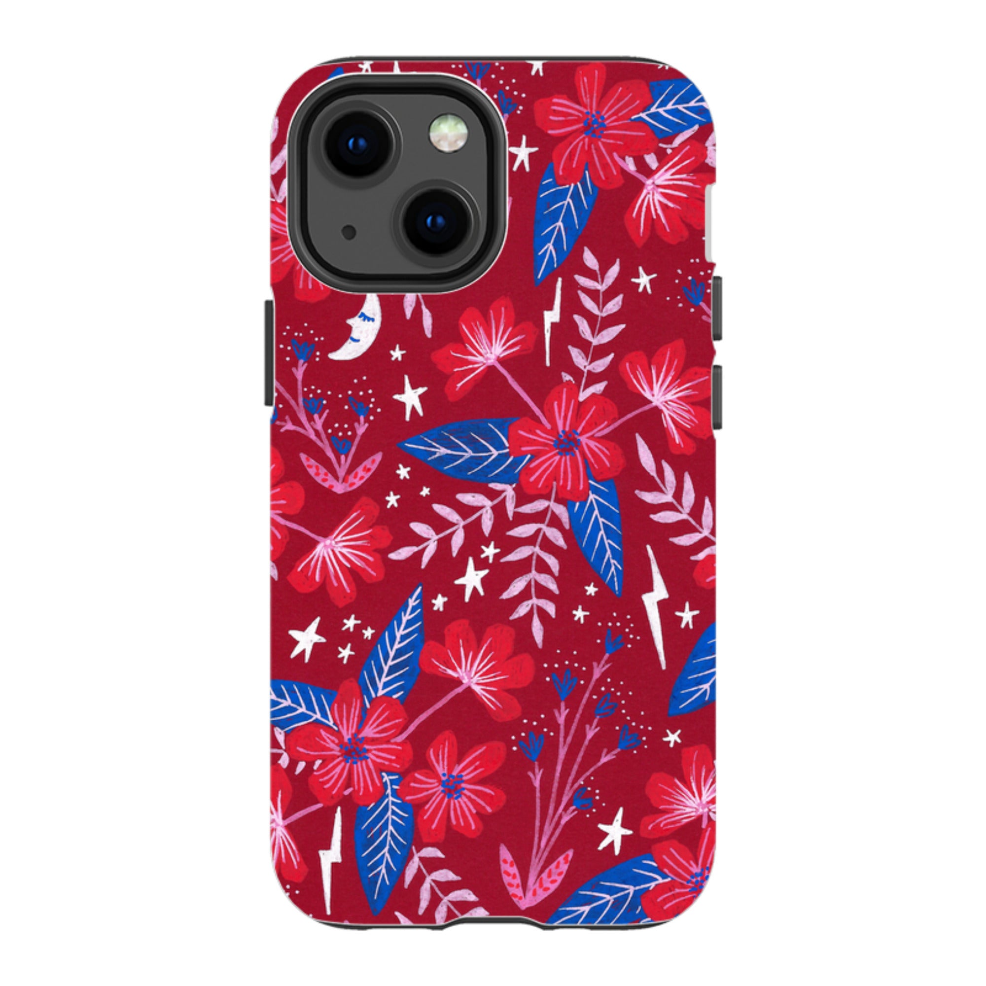 iPhone Tough Case - Red Moon Garden By Lee Foster Wilson