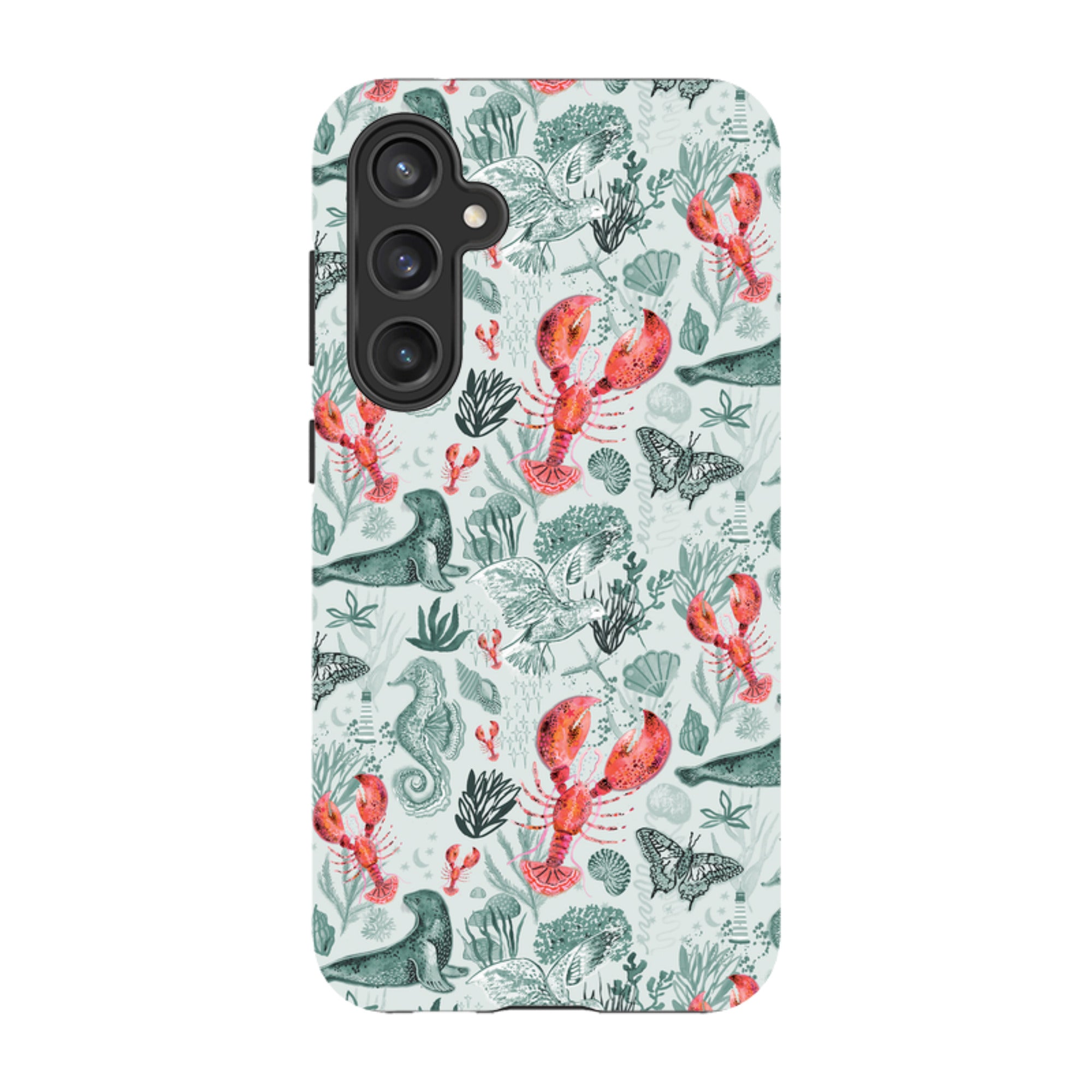 Samsung Tough  Case - Teal Seals and Lovely Lobsters By Emma Frances Grant