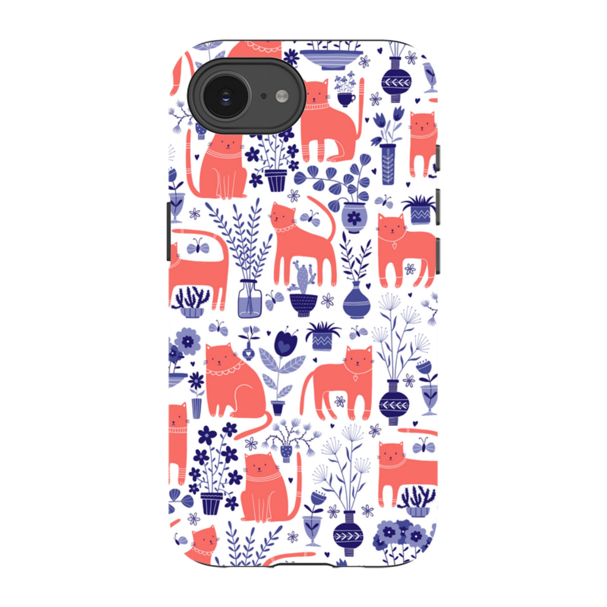 iPhone Tough Case - Coral Cats By Suzy Taylor