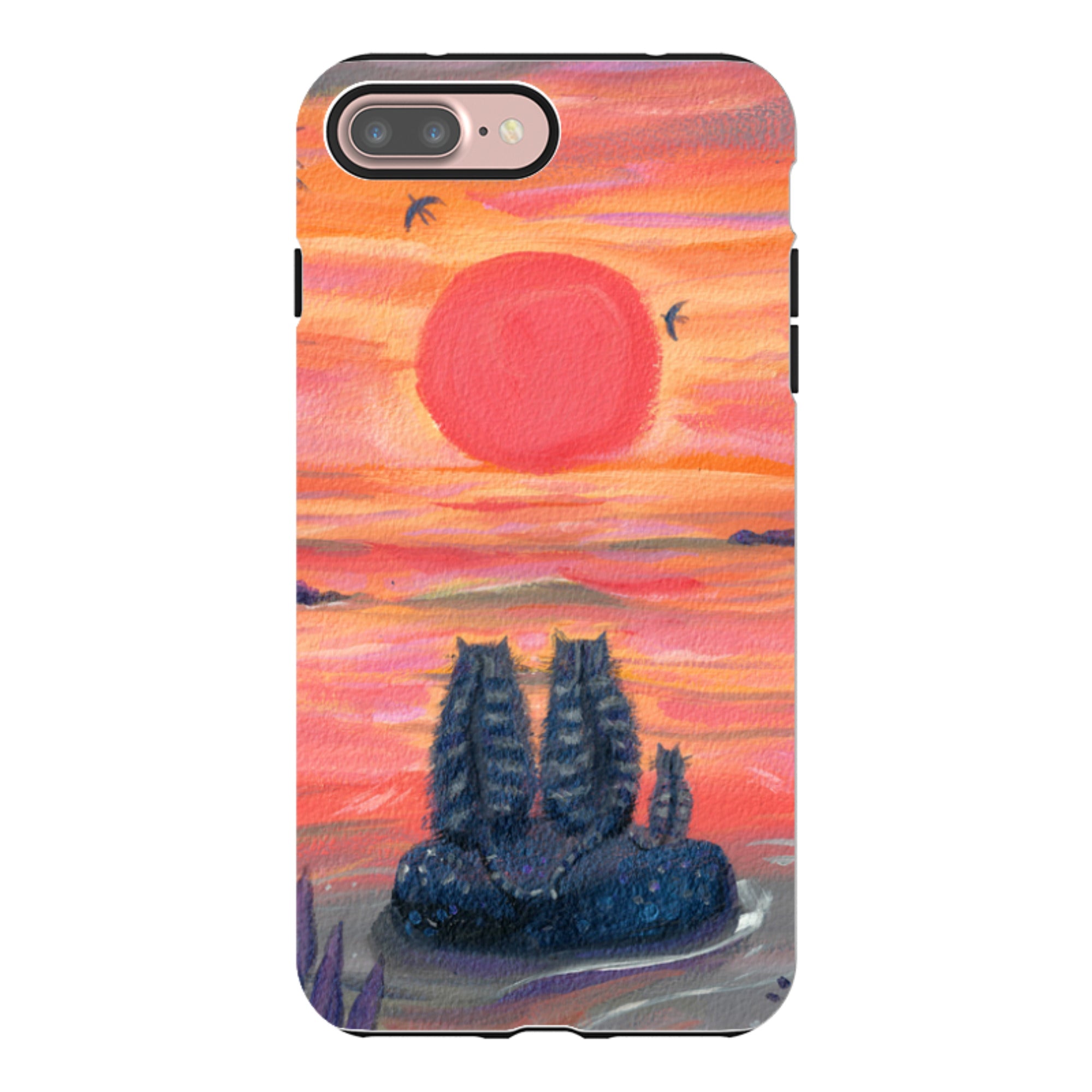 iPhone Tough Case - Sunset Cats By Mary Stubberfield