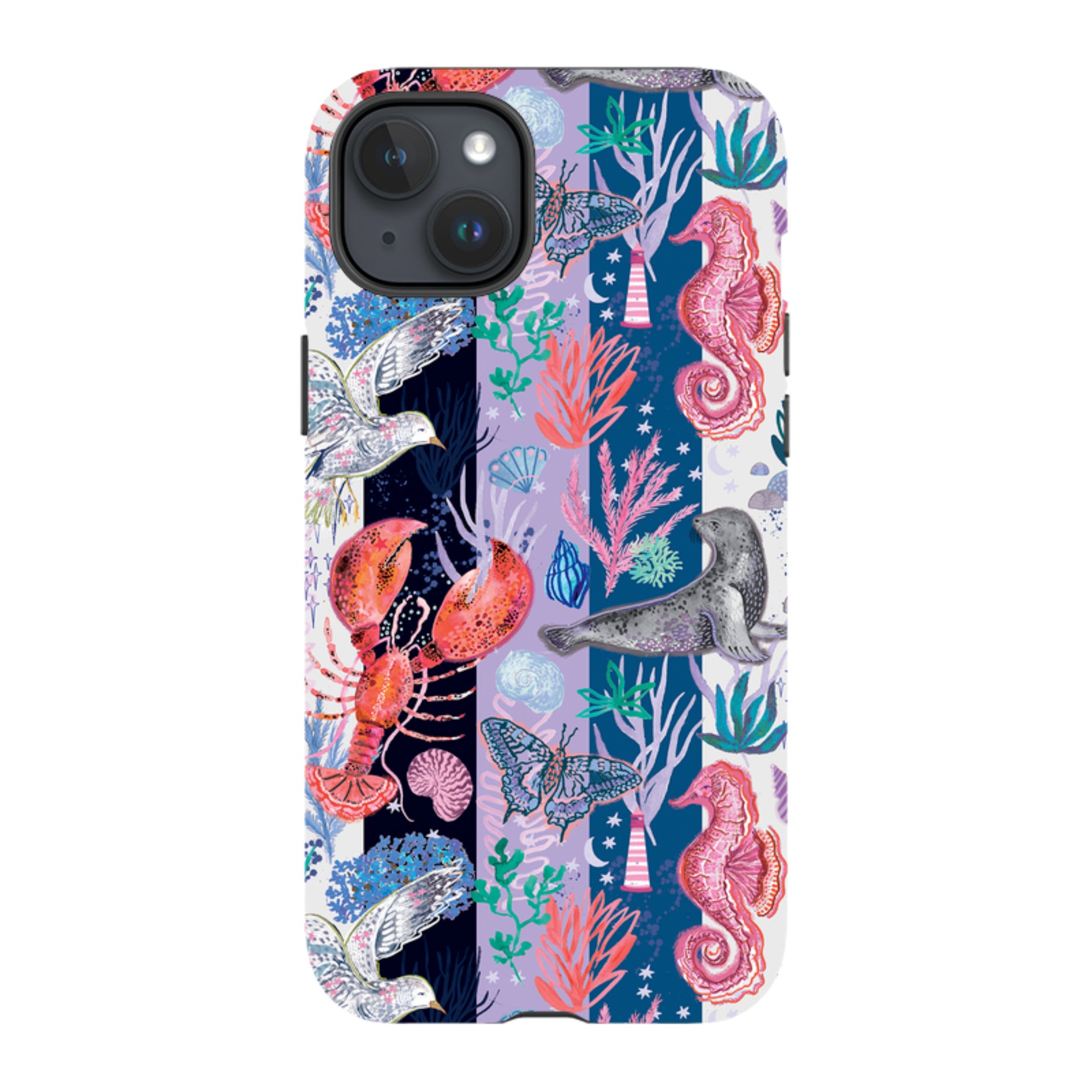 iPhone MagSafe Tough Case - Coastal Calling Stripe III By Emma Frances Grant