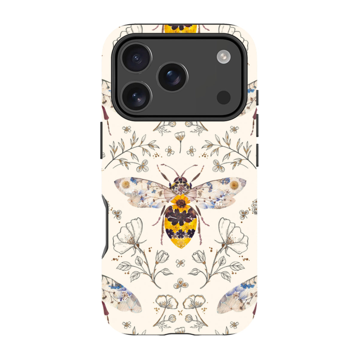 iPhone MagSafe Tough Case - Alabaster Bumble Bee By Helen Ahpornsiri