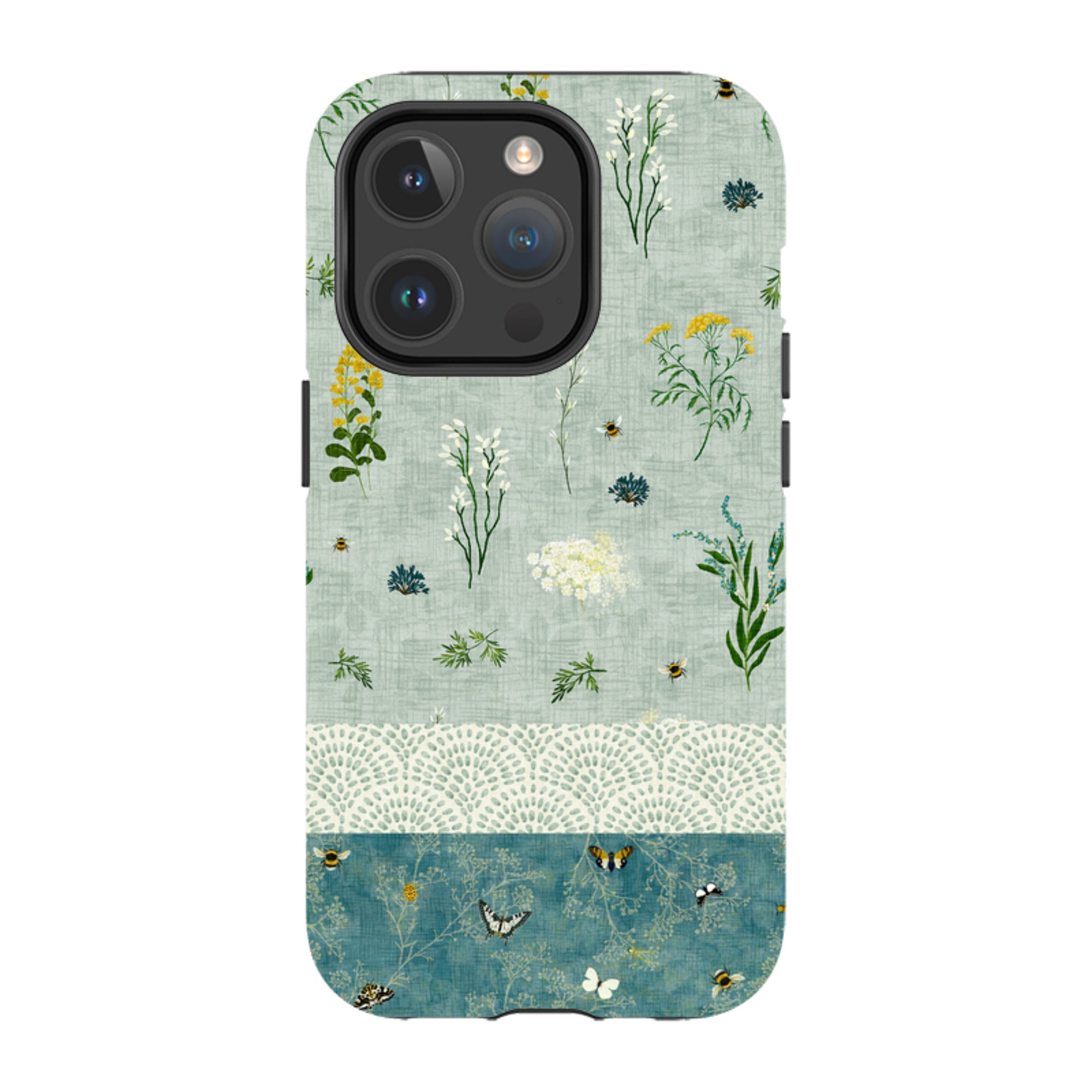 iPhone MagSafe Tough Case - Song Bird Florals and Bees 2 By Katherine Quinn