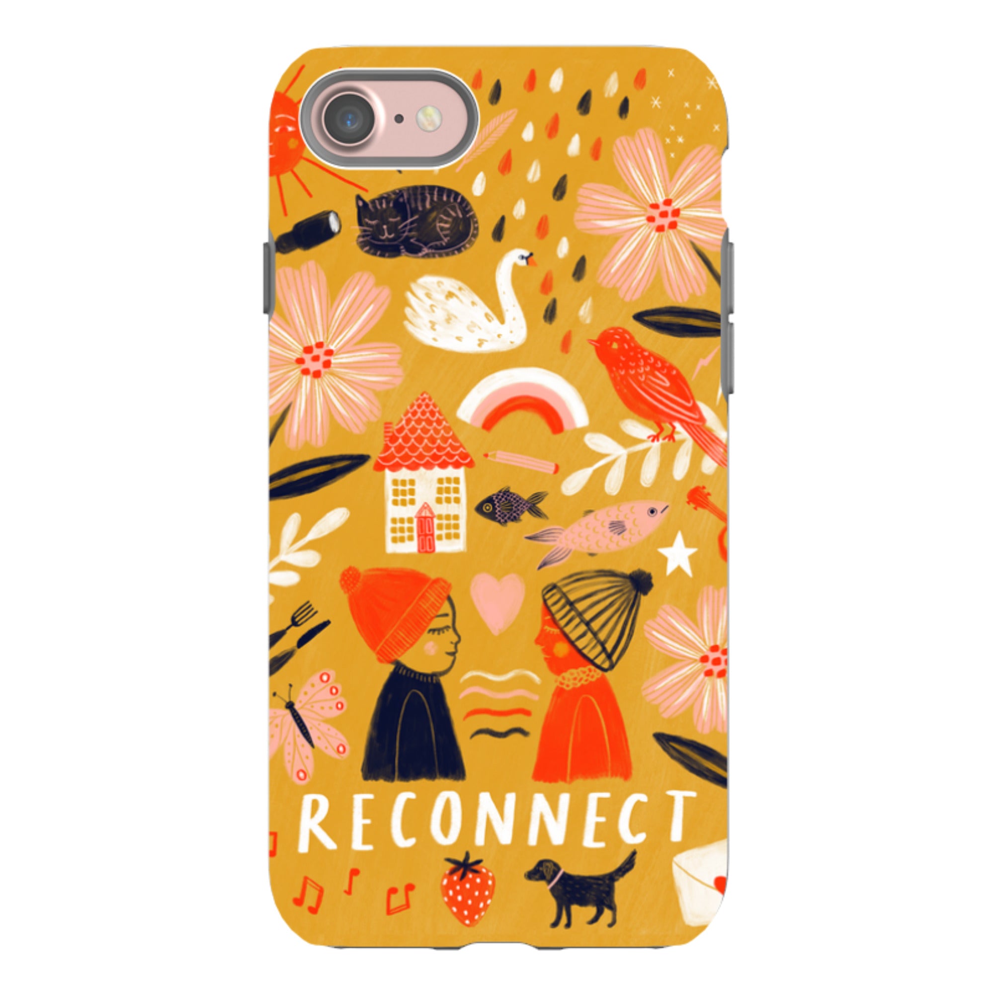 iPhone Tough Case - Reconnect Yellow By Lee Foster Wilson