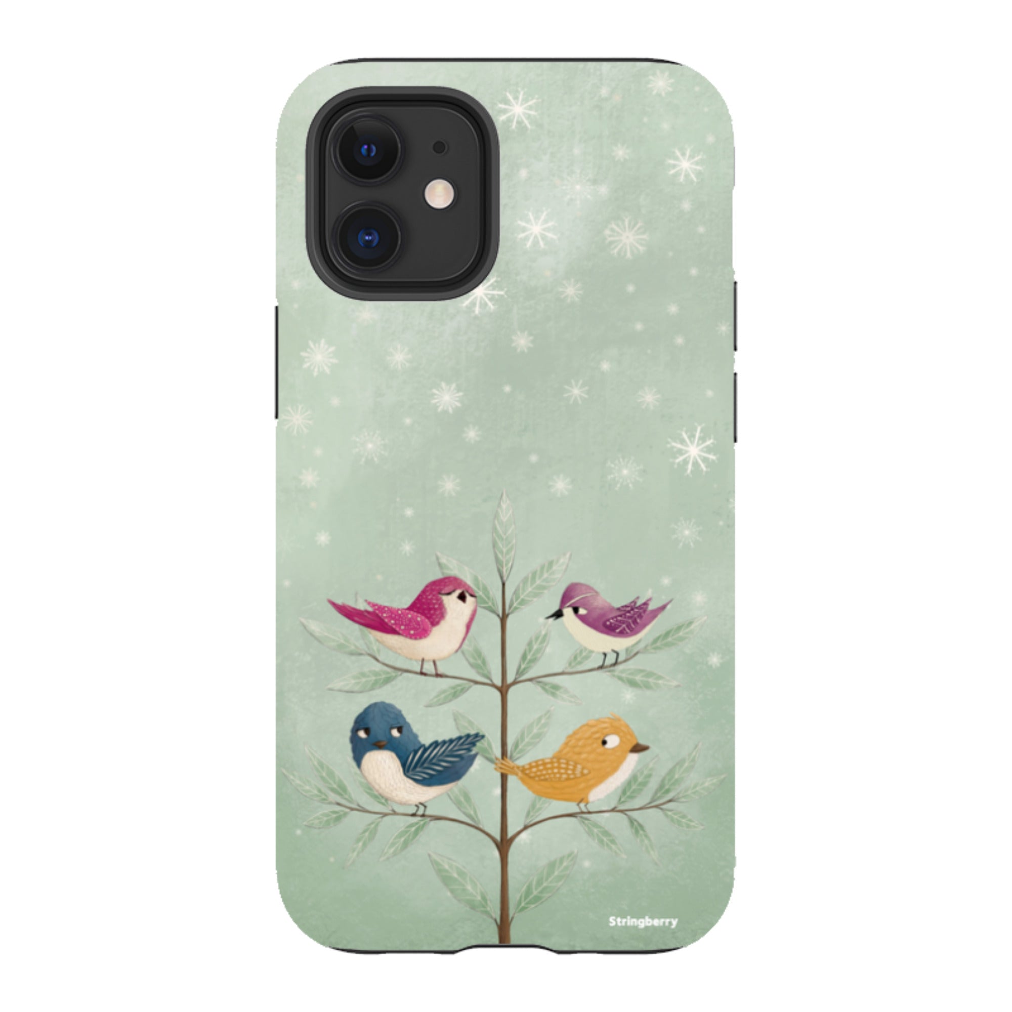 iPhone Tough Case - Garden Birds Aqua By Maja Lindberg