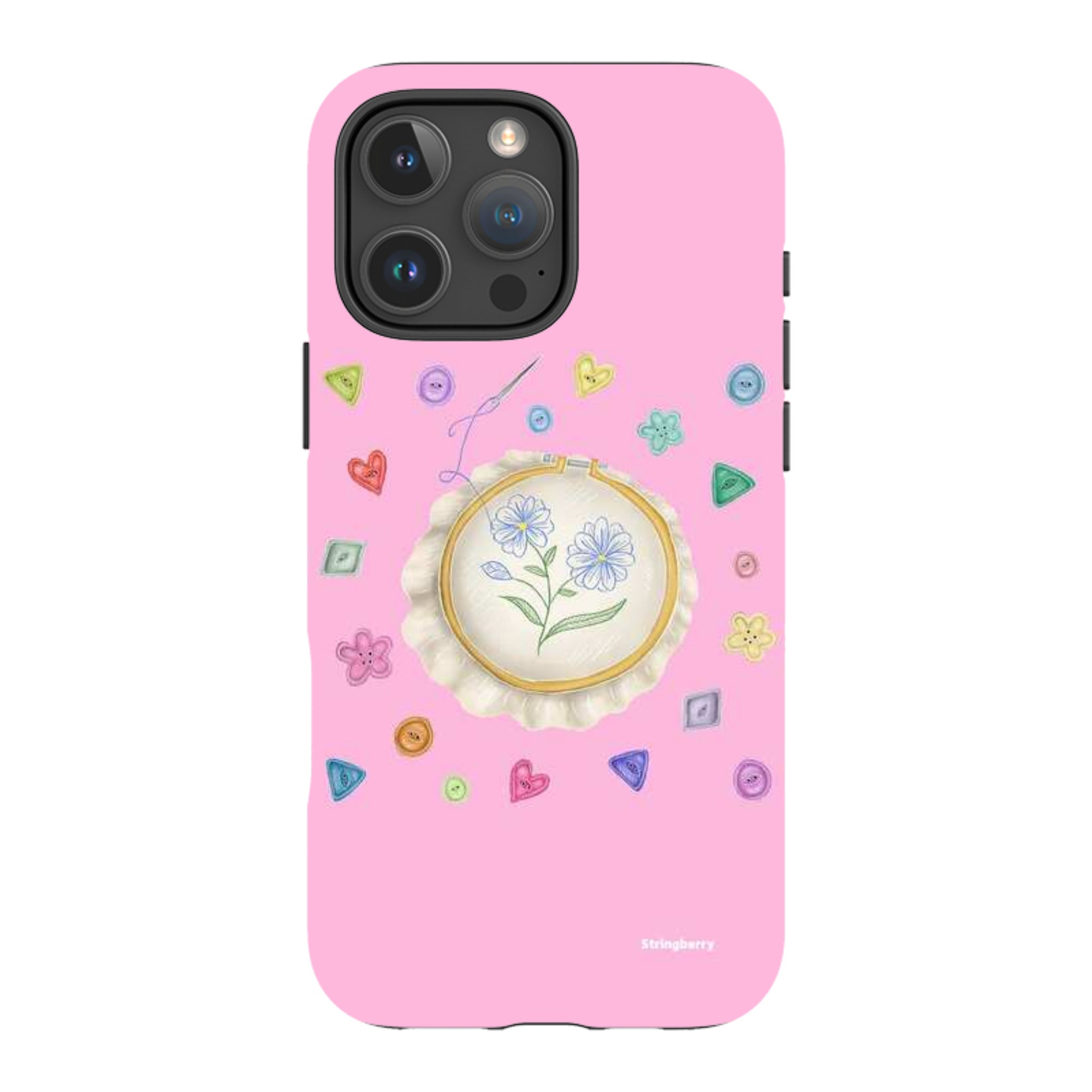 iPhone MagSafe Tough Case -  Flower Buttons Needlework By Catherine Rowe