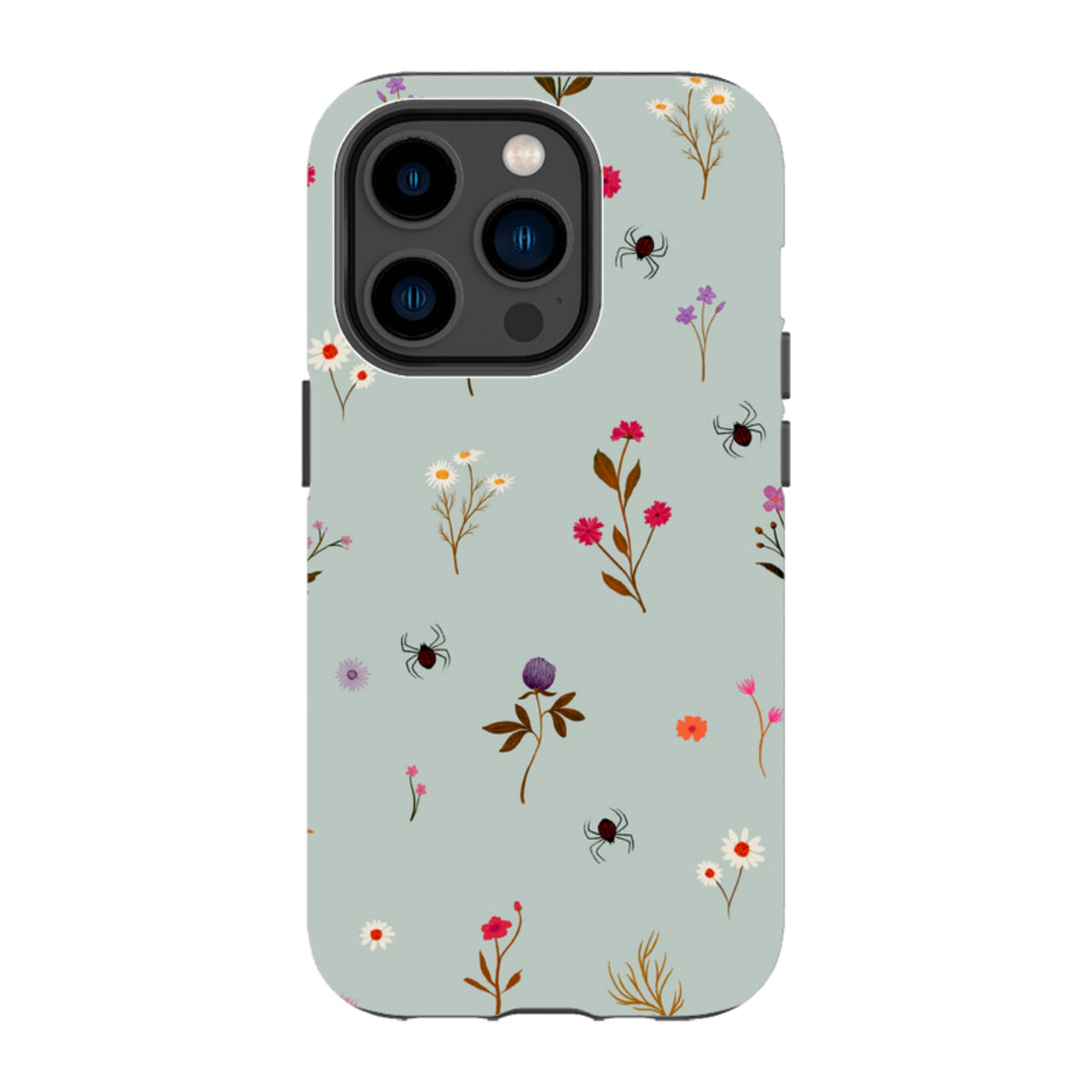iPhone Tough Case - Florals and Spiders - Dusty Gourd By Katherine Quinn