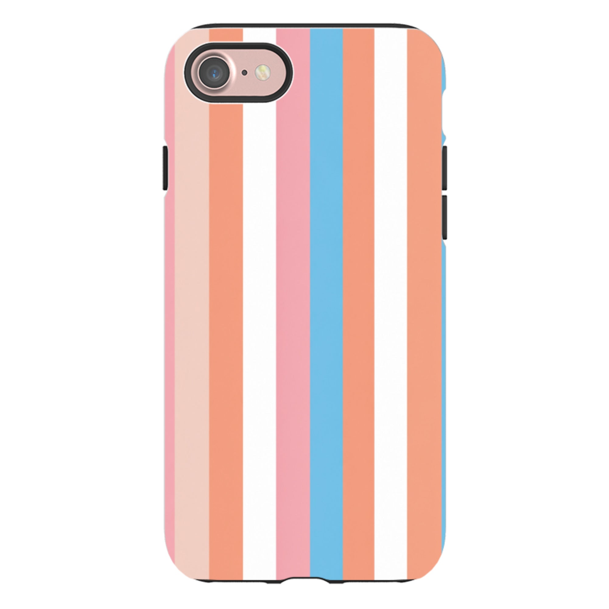 iPhone Tough Case - Coral Pink Stripe