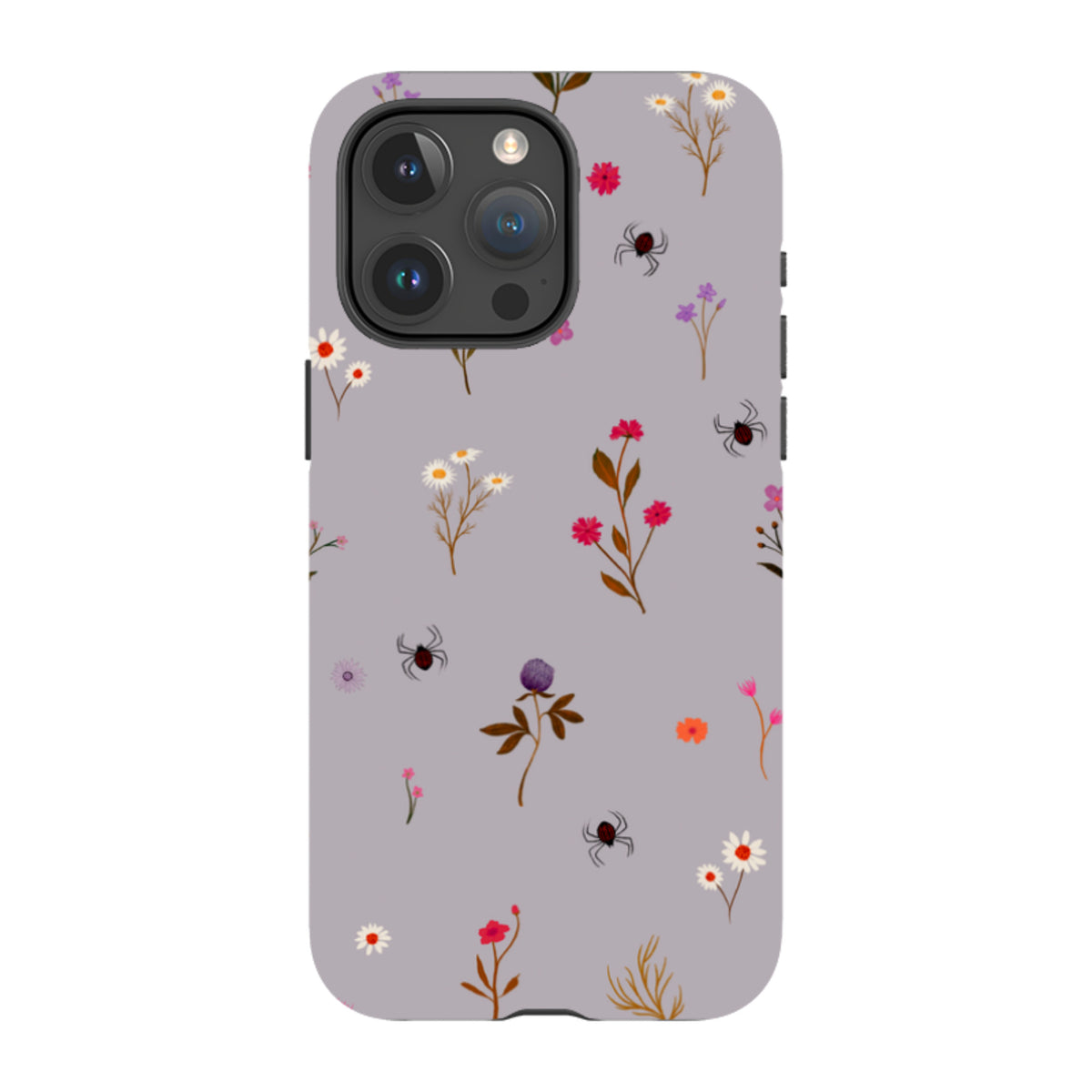 iPhone Tough Case - Florals and Spiders - Mauve By Katherine Quinn