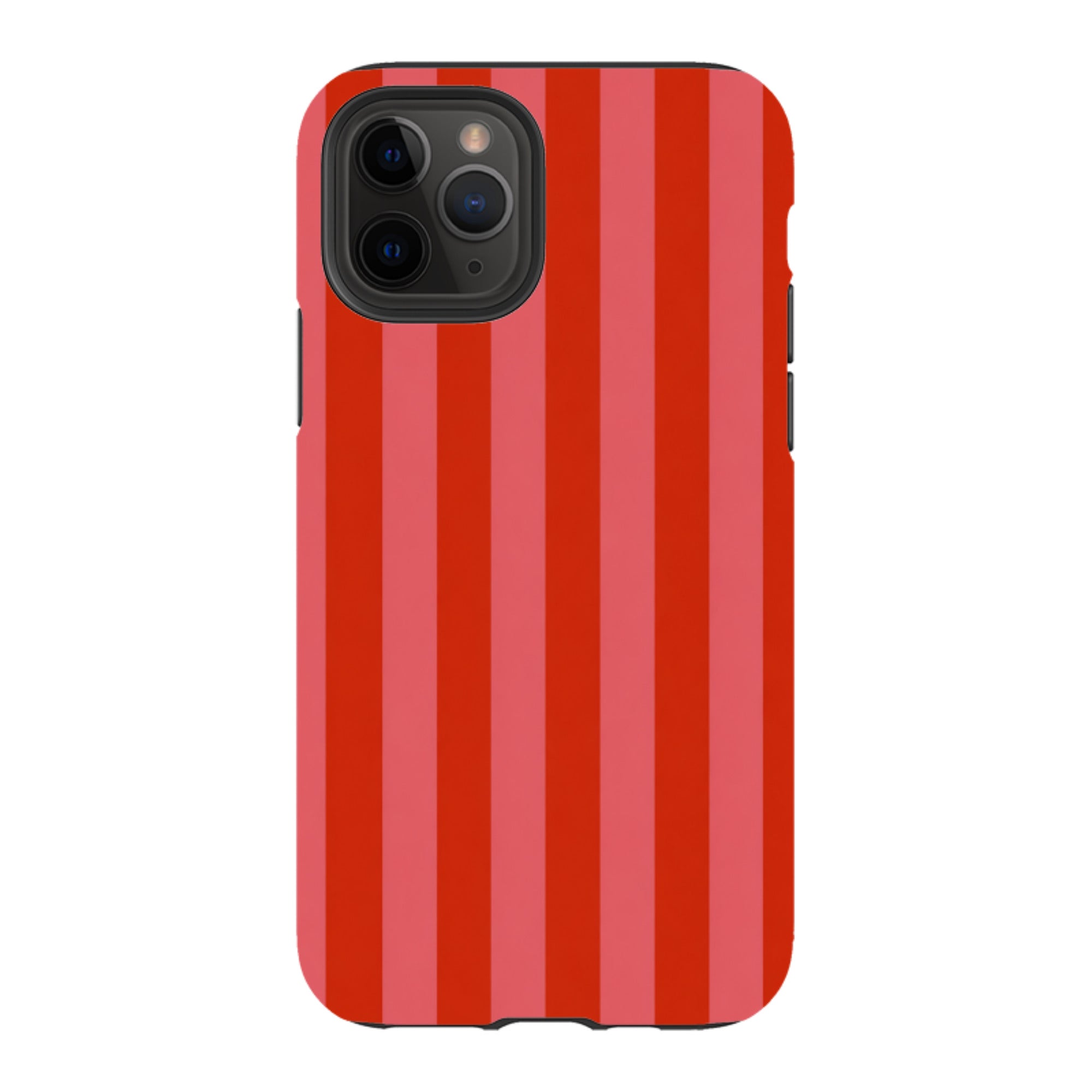 iPhone Tough Case - Cherry Red & Pink Stripe