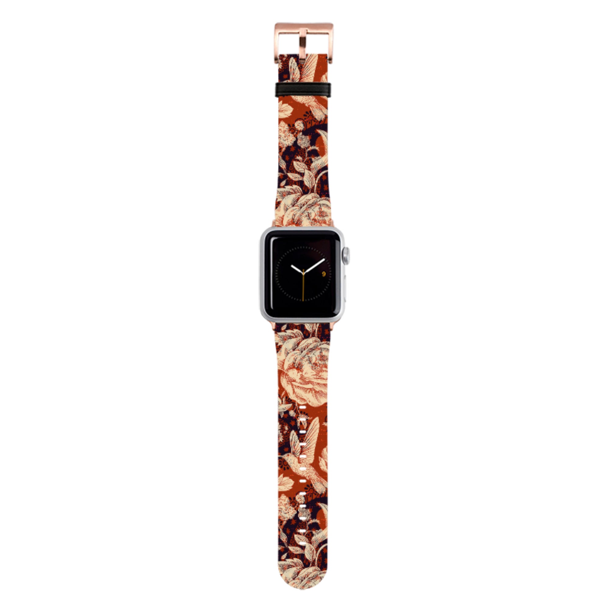 Brown Peonies Apple Watch Strap