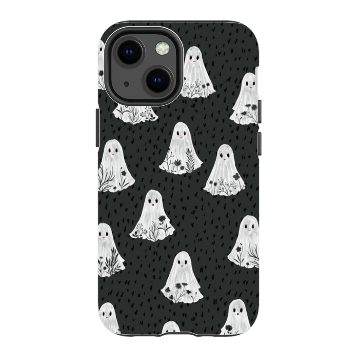 iPhone Tough Case - Floral Ghosts - Charcoal By Katherine Quinn