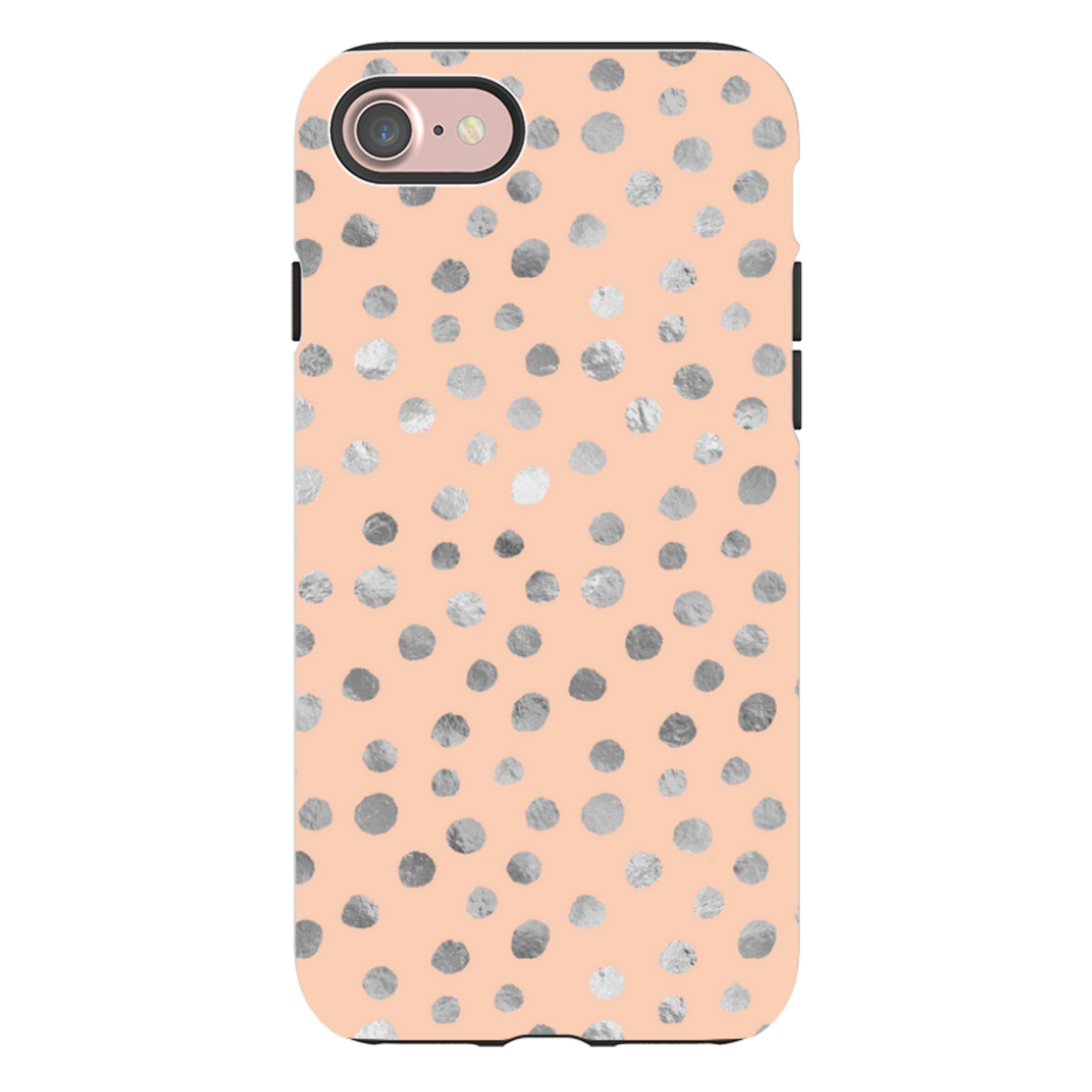 iPhone Tough Case - Pale and Silver Dots