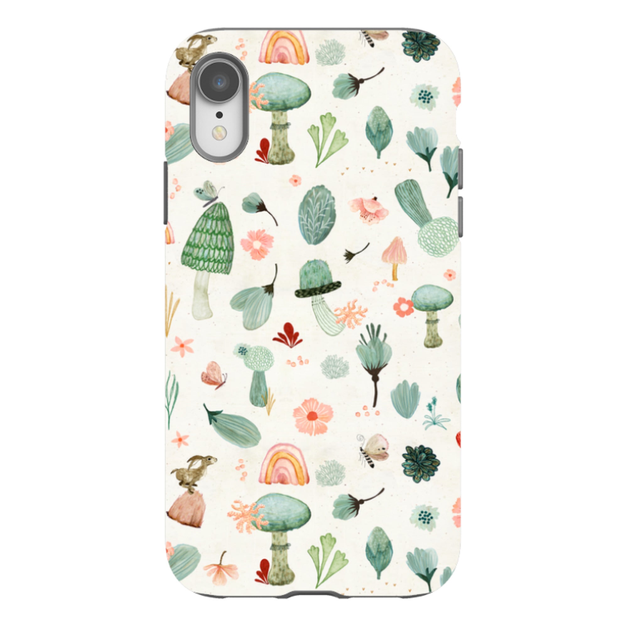 iPhone Tough Case - Mushroom World Cream By Katherine Quinn