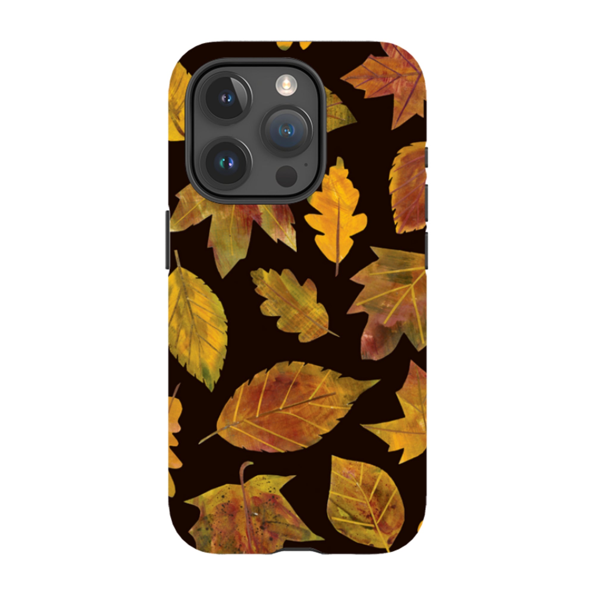 iPhone Tough Case - Autumn Textured Leaves By Tracey English