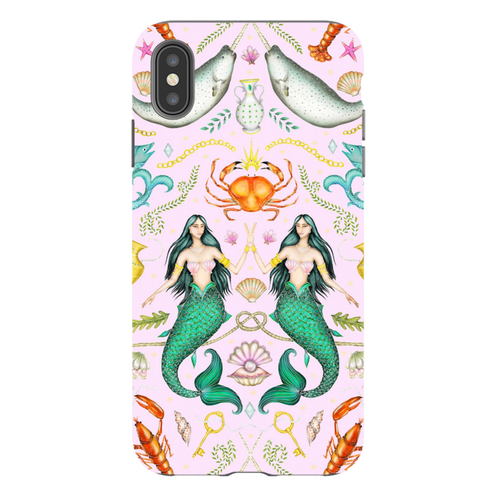 iPhone Tough Case - Tritons Treasure Pink By Catherine Rowe