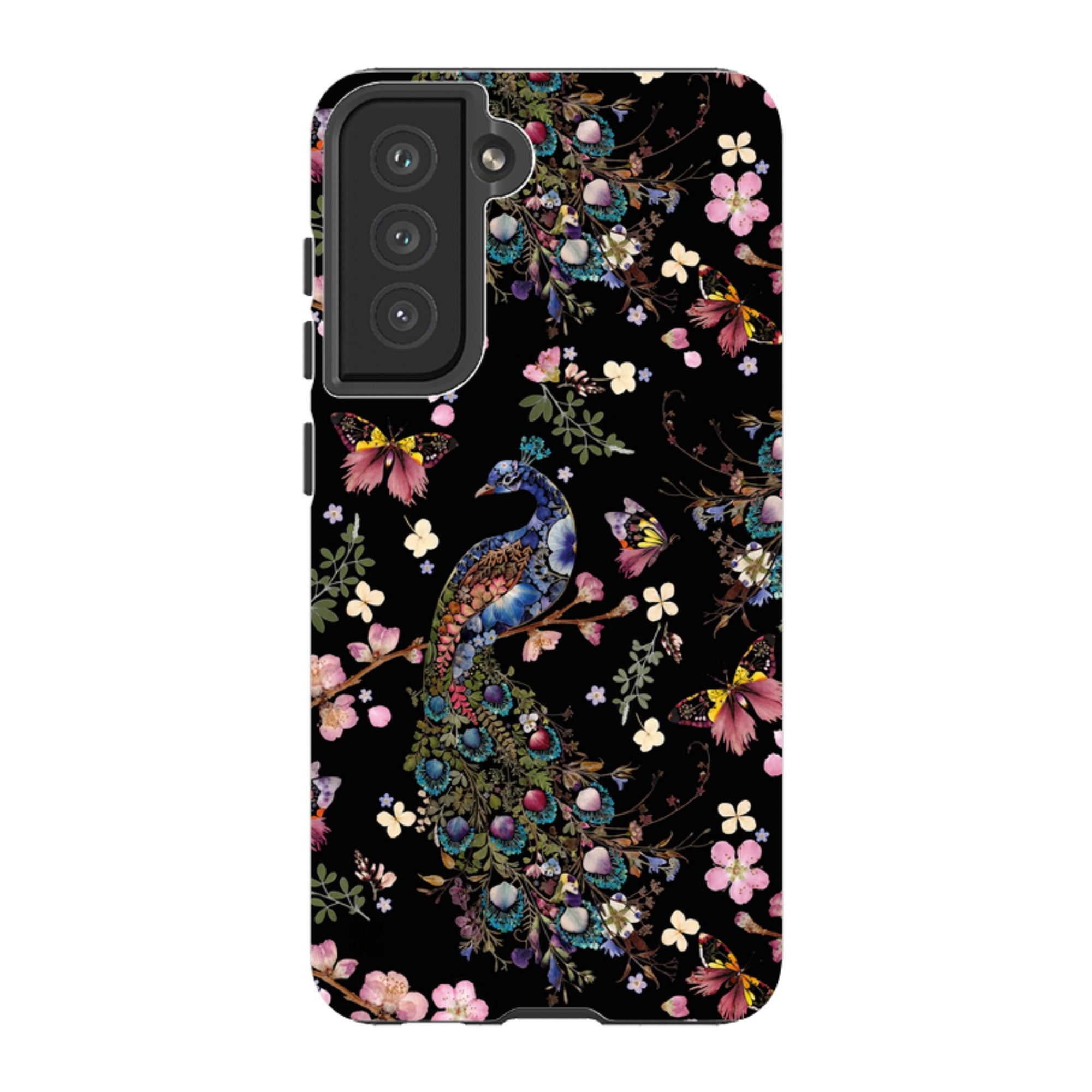 Samsung Tough Case - Peacock and Cherry Blossoms Dark By Helen Ahpornsiri