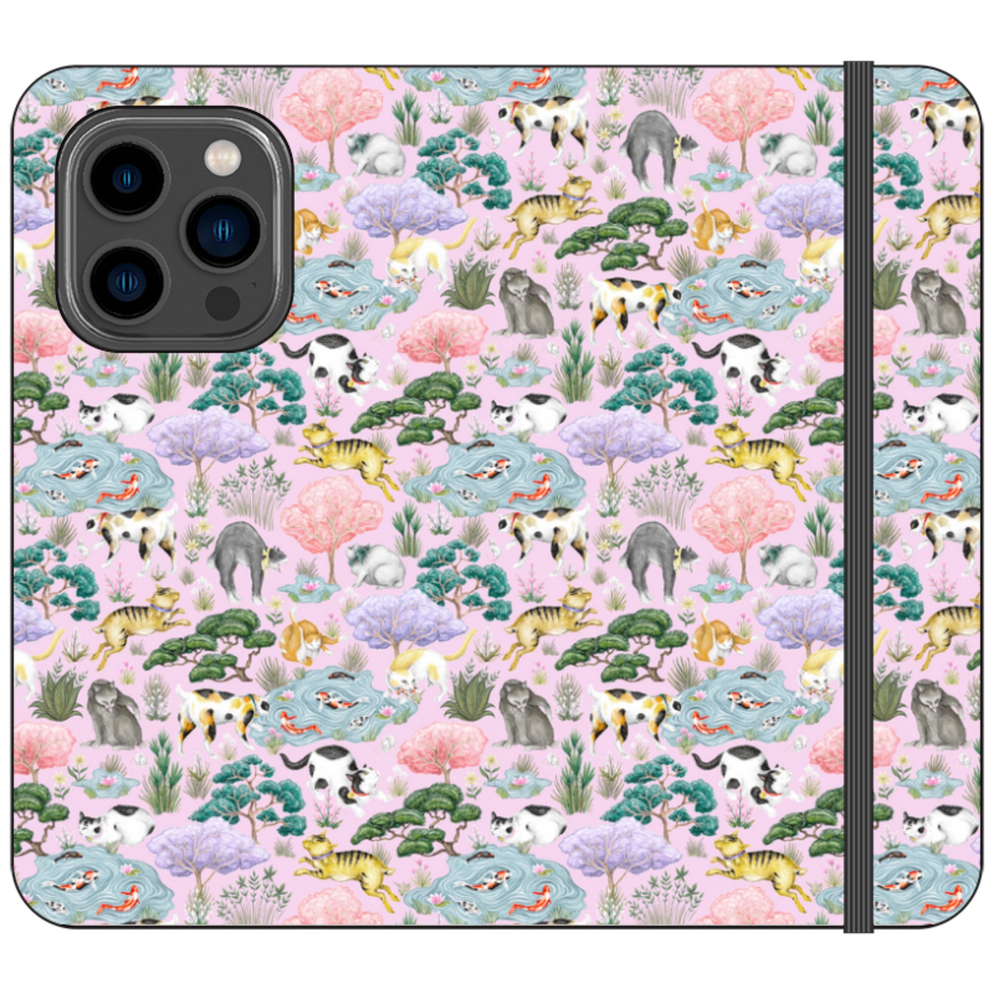 Cat Garden Wallet Case By Catherine Rowe