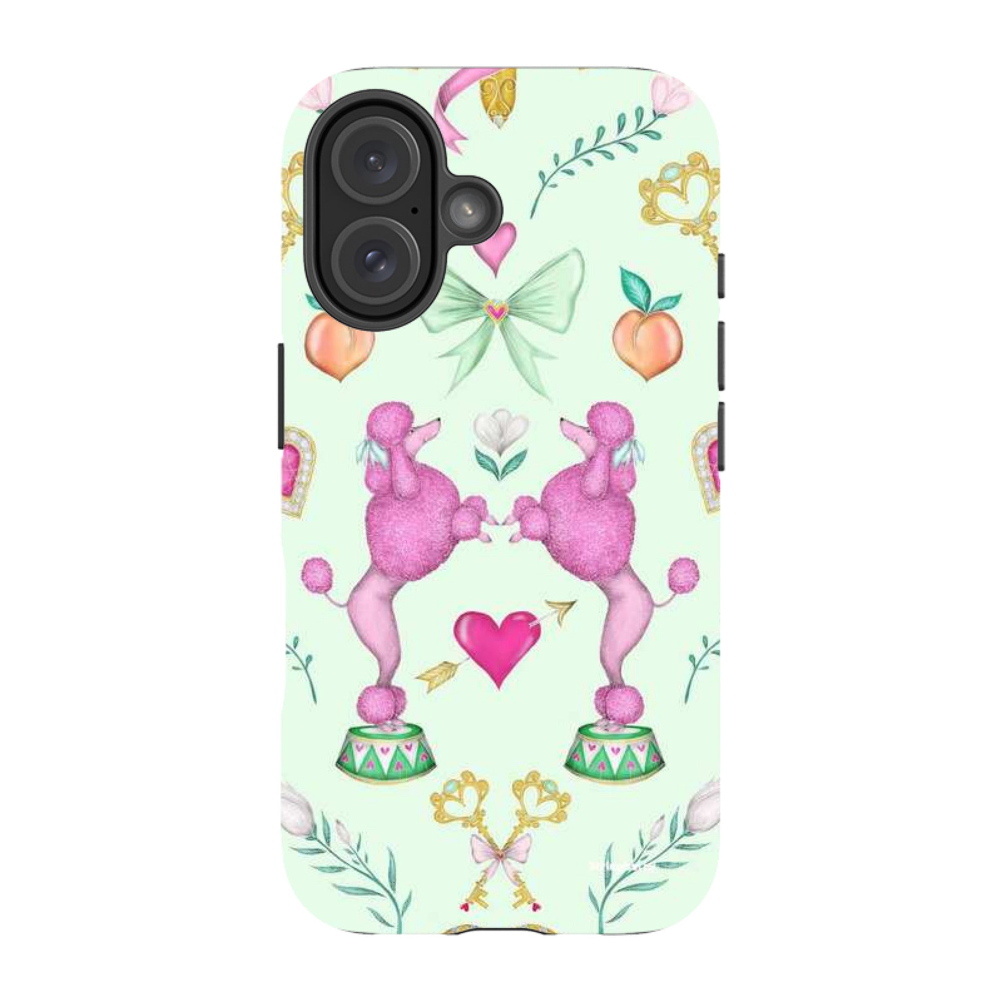 iPhone MagSafe Tough Case - Pink Poodle Parlour Mint By Catherine Rowe