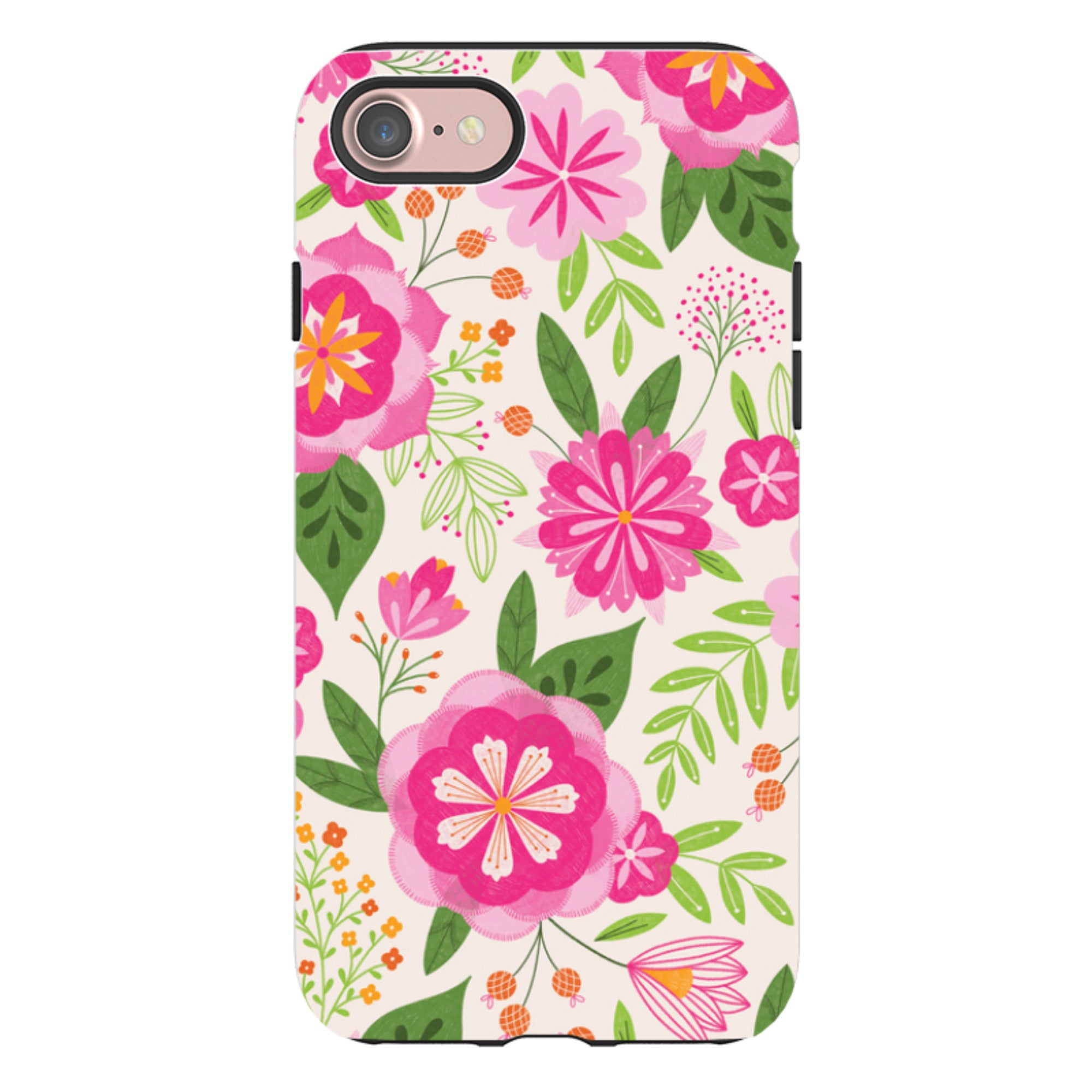 iPhone Tough Case - Big Bold Blooms Ivory By Jenny Zemanek
