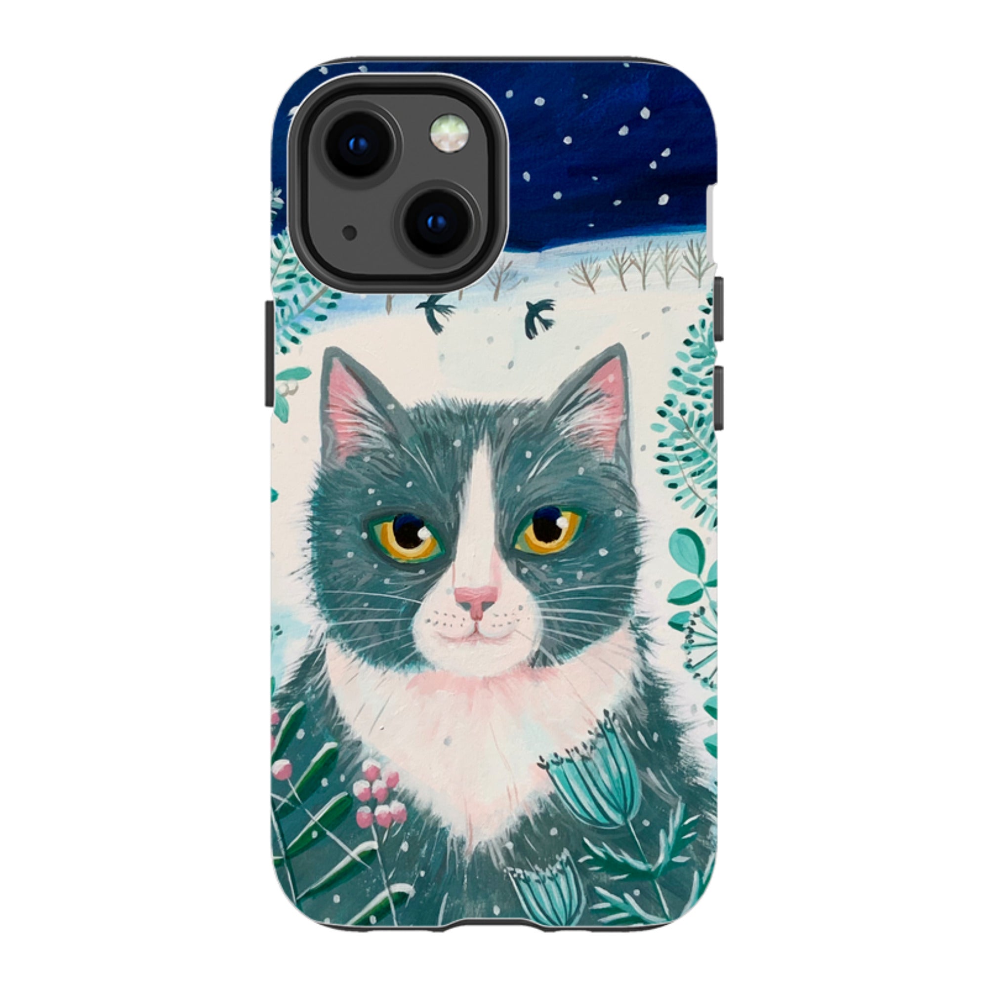iPhone Tough Case - Xmas Cat By Mary Stubberfield