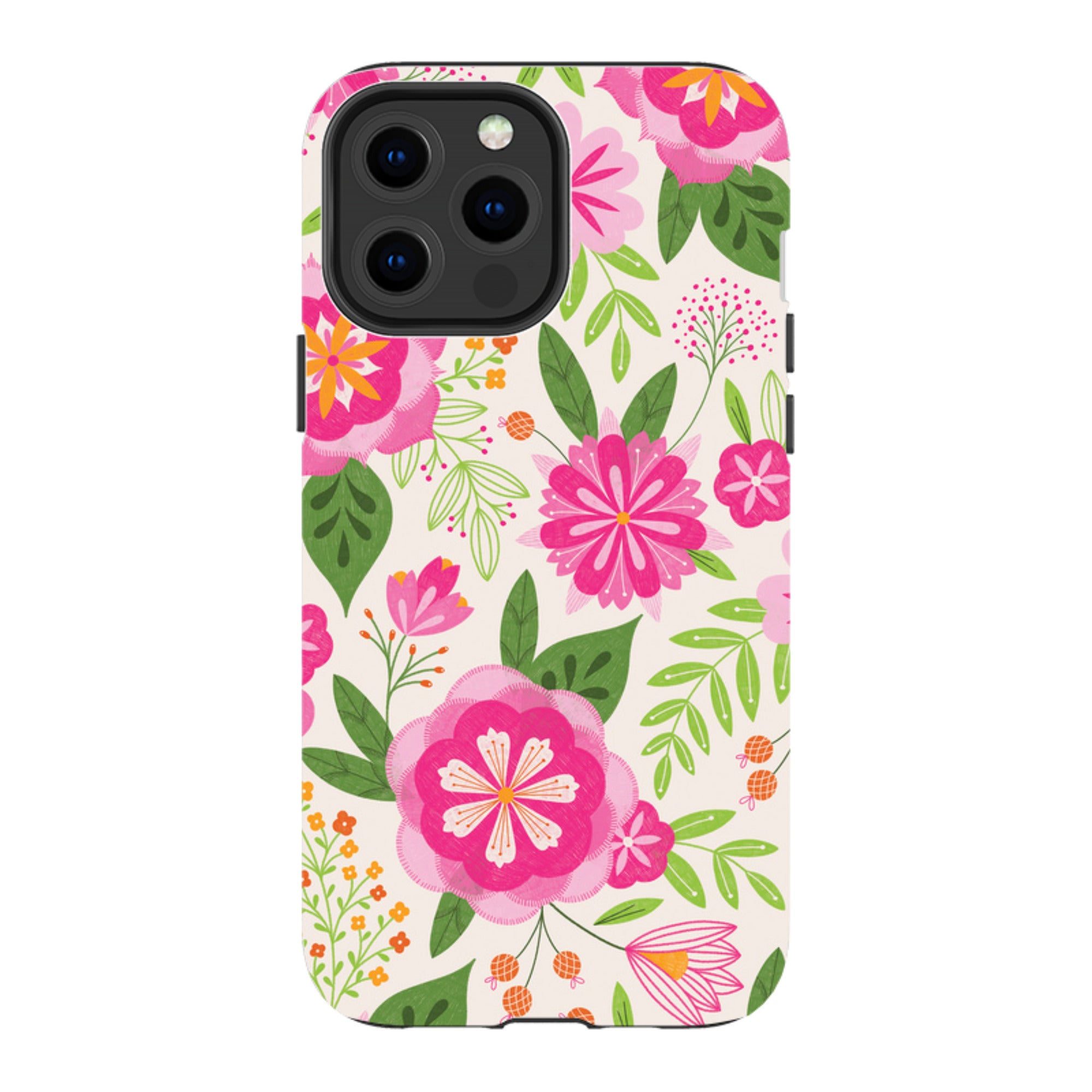iPhone Tough Case - Big Bold Blooms Ivory By Jenny Zemanek
