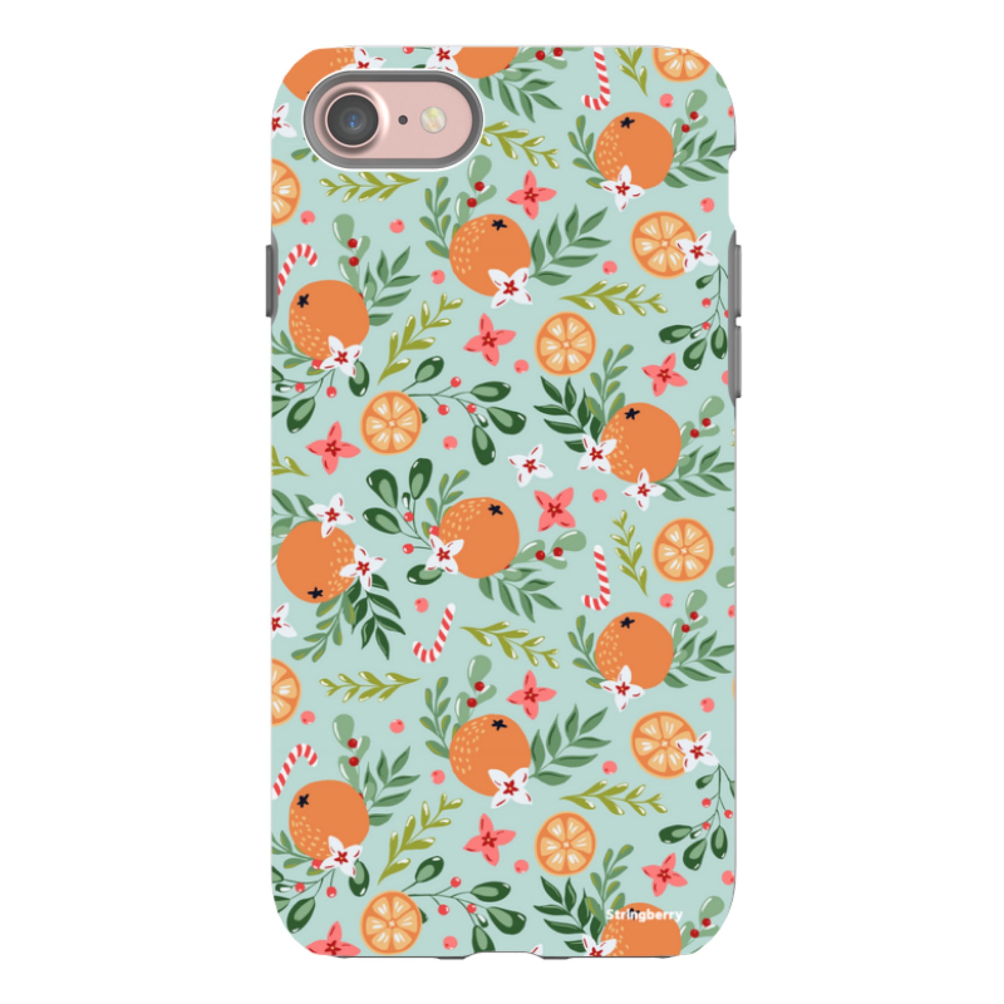 iPhone Tough Case - Oranges and Candy Canes