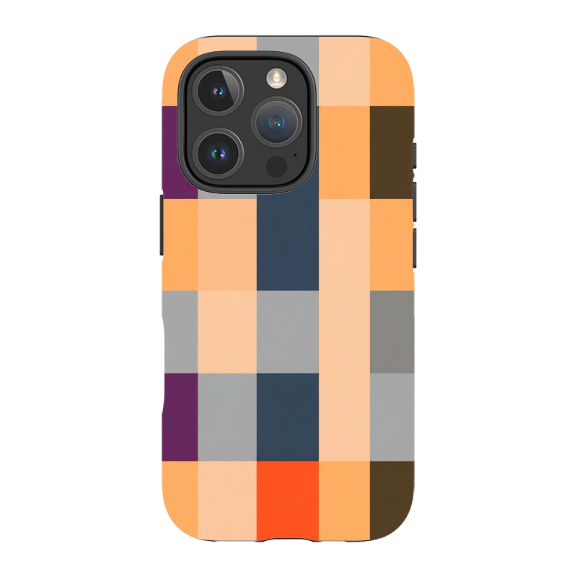 iPhone MagSafe Tough Case - Orange and Purple Plaid