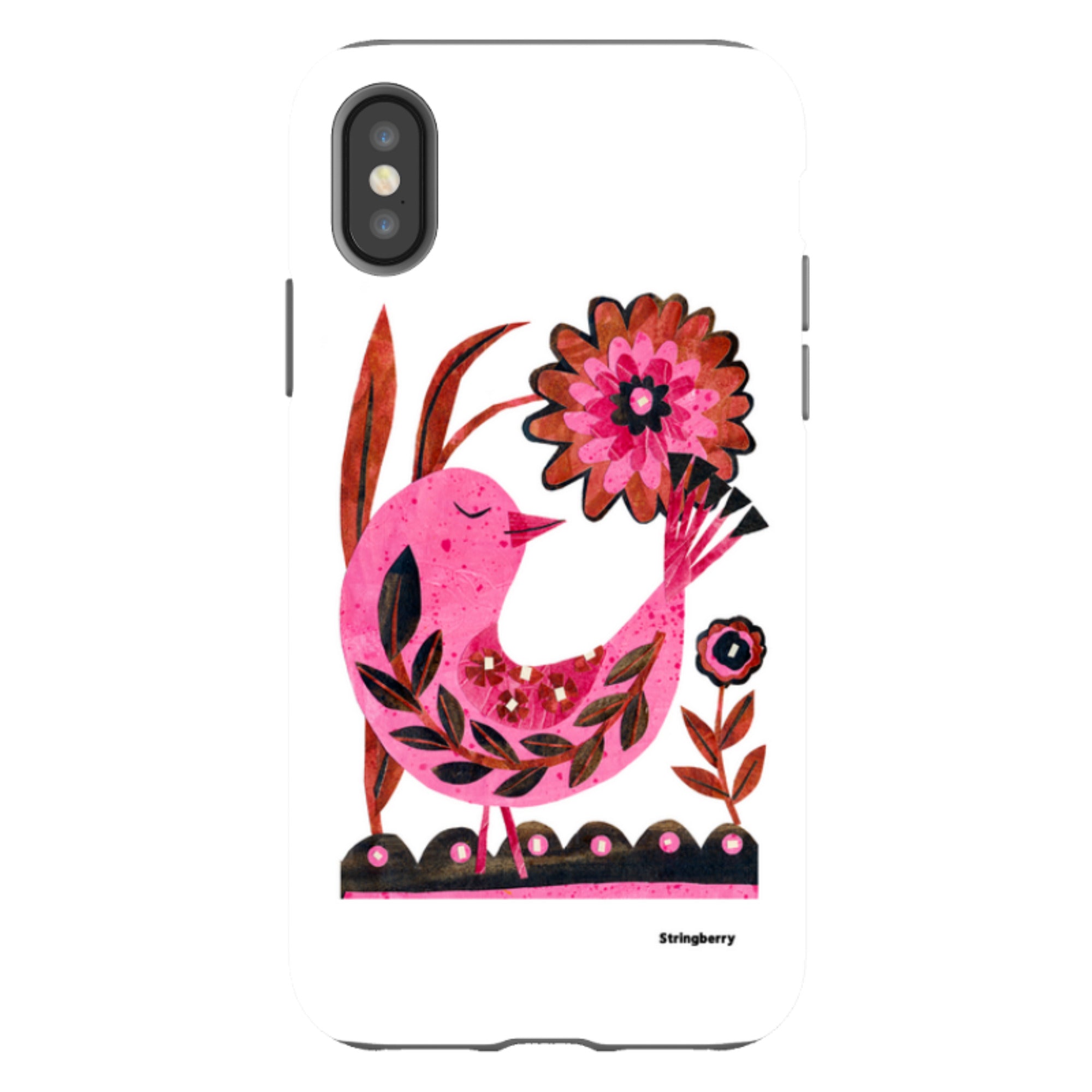 iPhone Tough Case - Folk Floral Bird By Tracey English