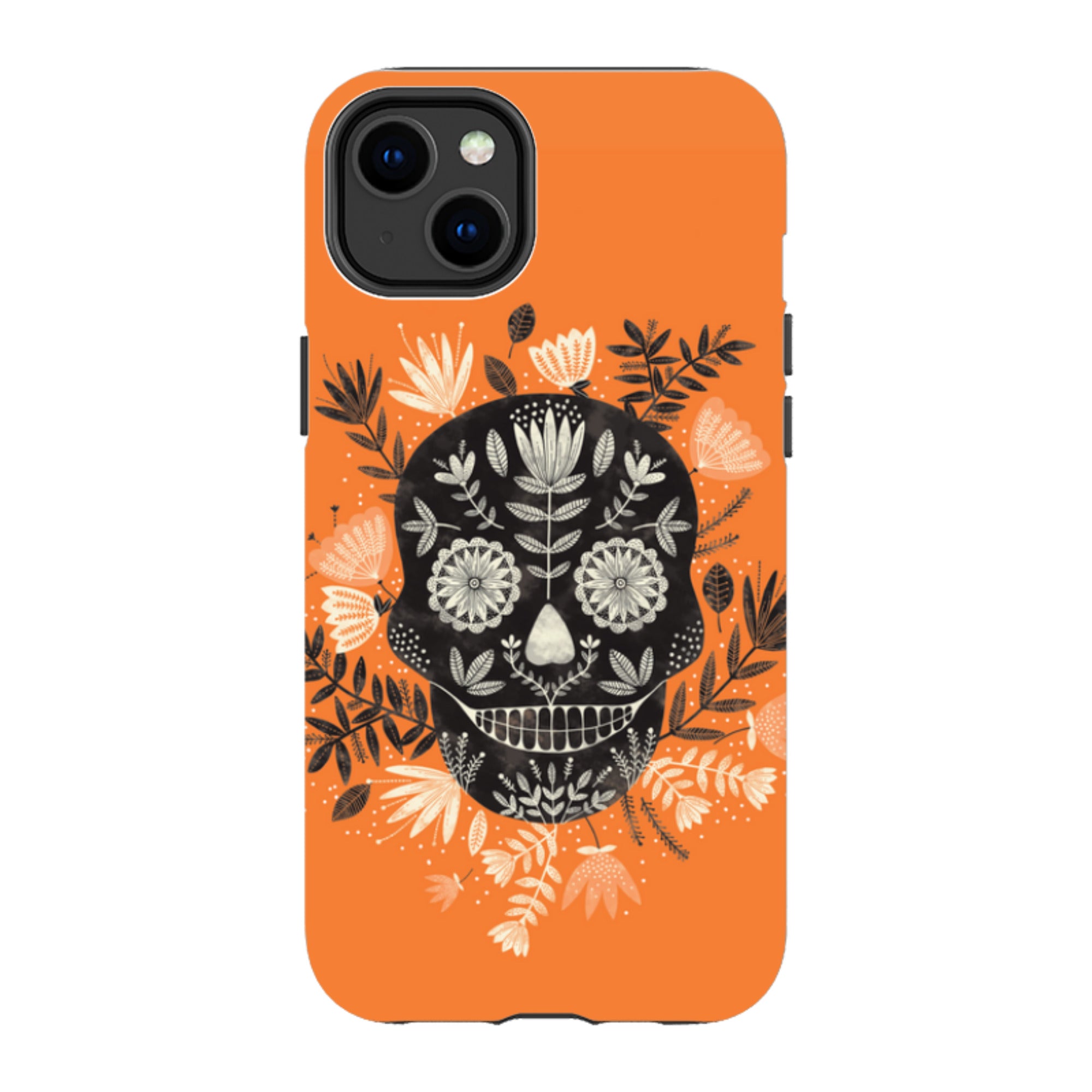 iPhone MagSafe Tough Case -  Sugar Skull Orange By Jade Mosinski