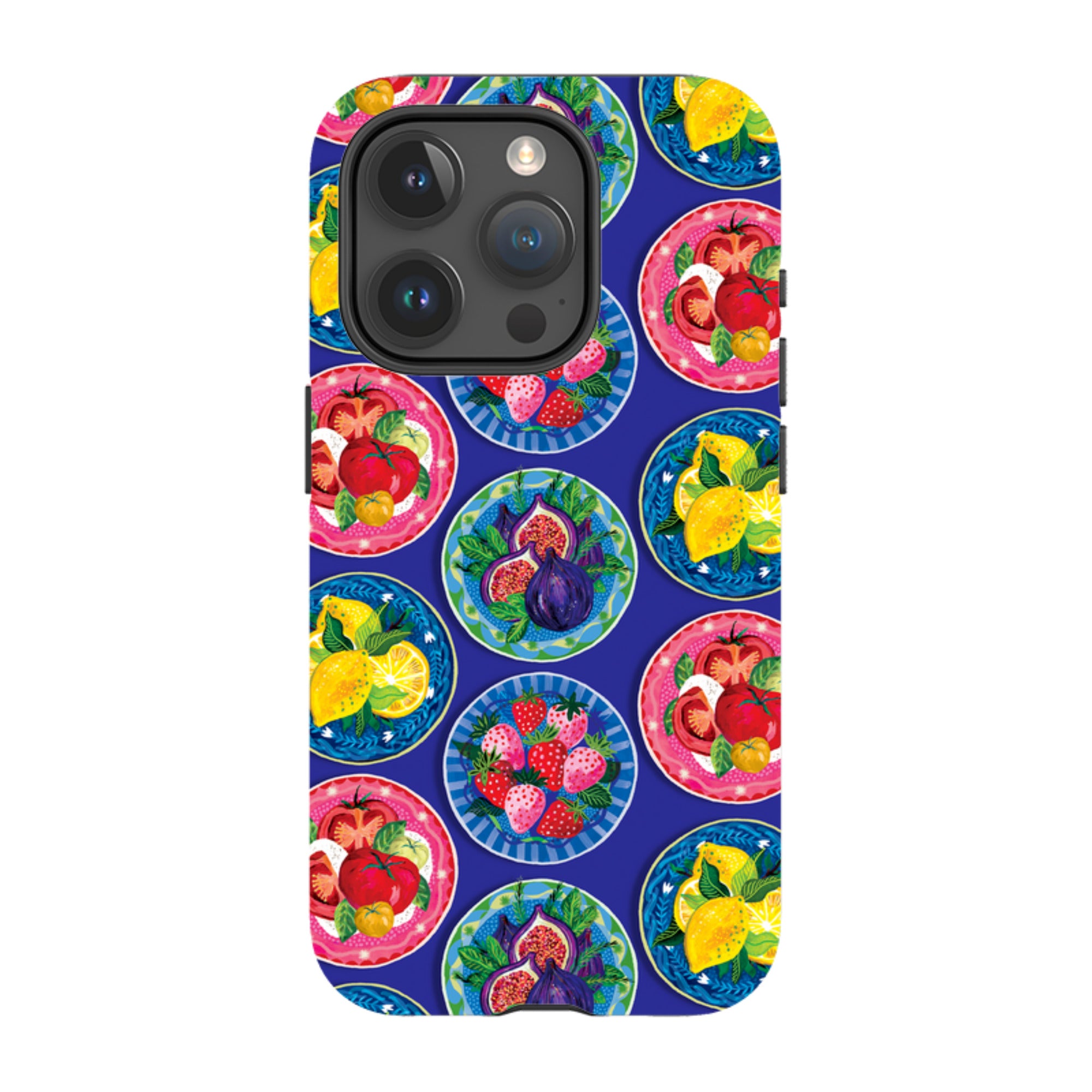 iPhone MagSafe Tough Case - Summer Plates Blue By Emma Frances Grant