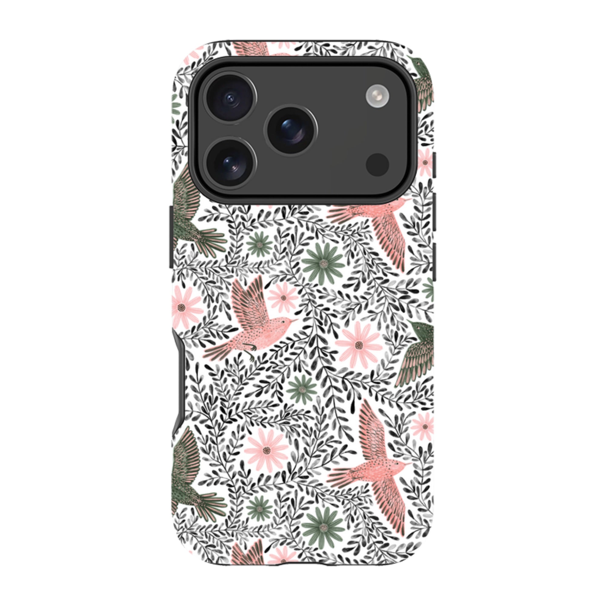 iPhone Tough Case - Bird Pattern Black By Lee Foster Wilson