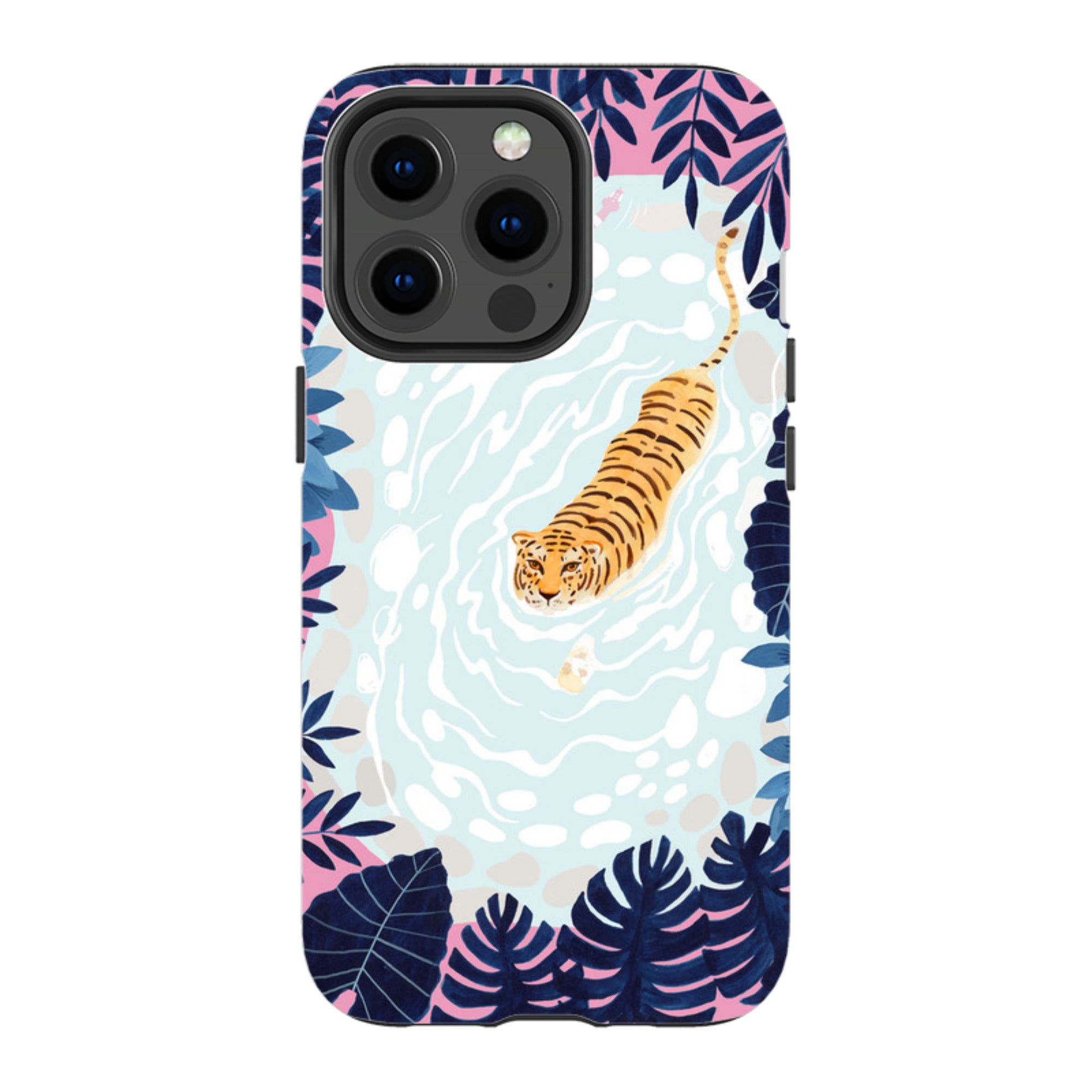 iPhone Tough Case - Swimming Tiger By Bex Parkin