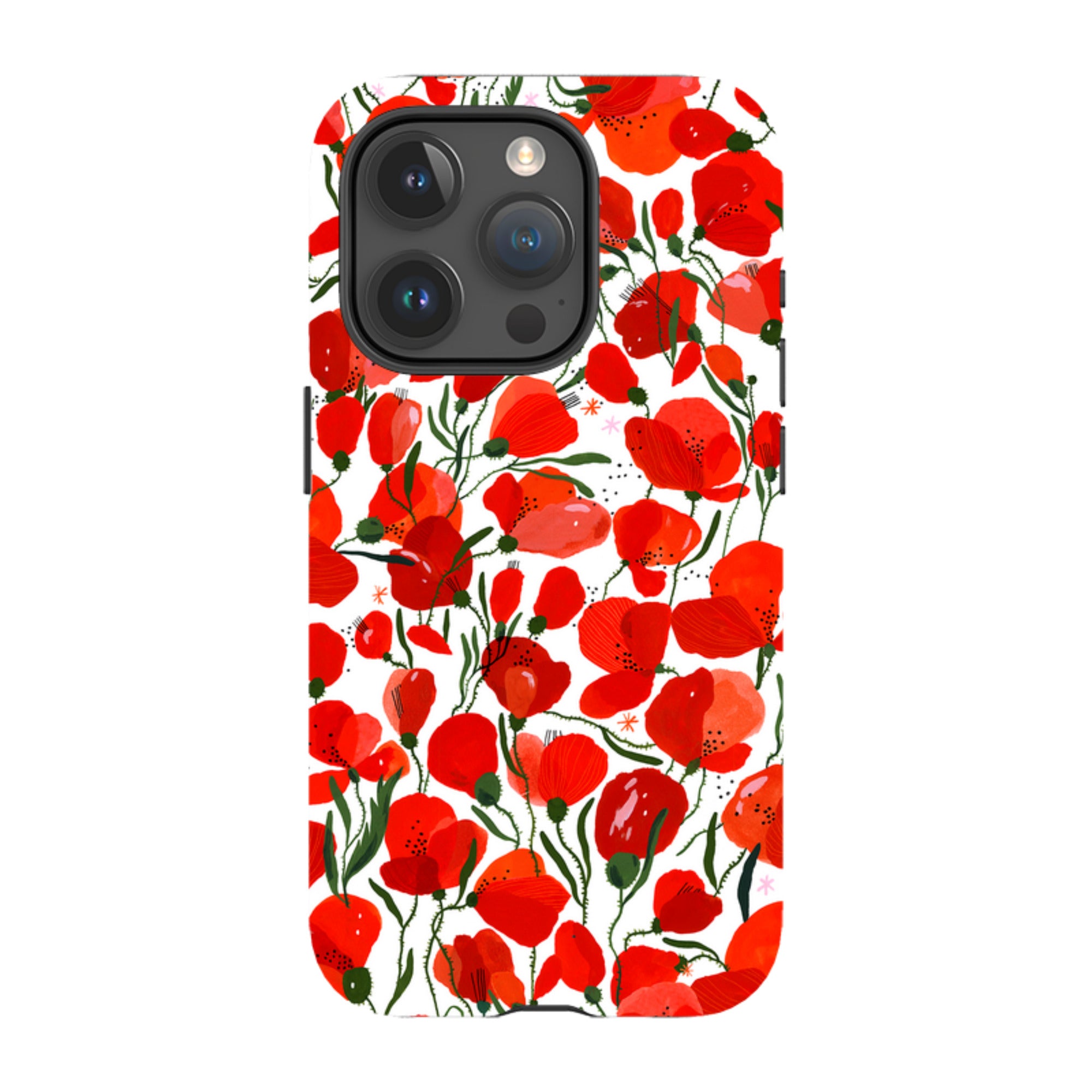 iPhone Tough Case - Poppies Pattern By Madalina Andronic