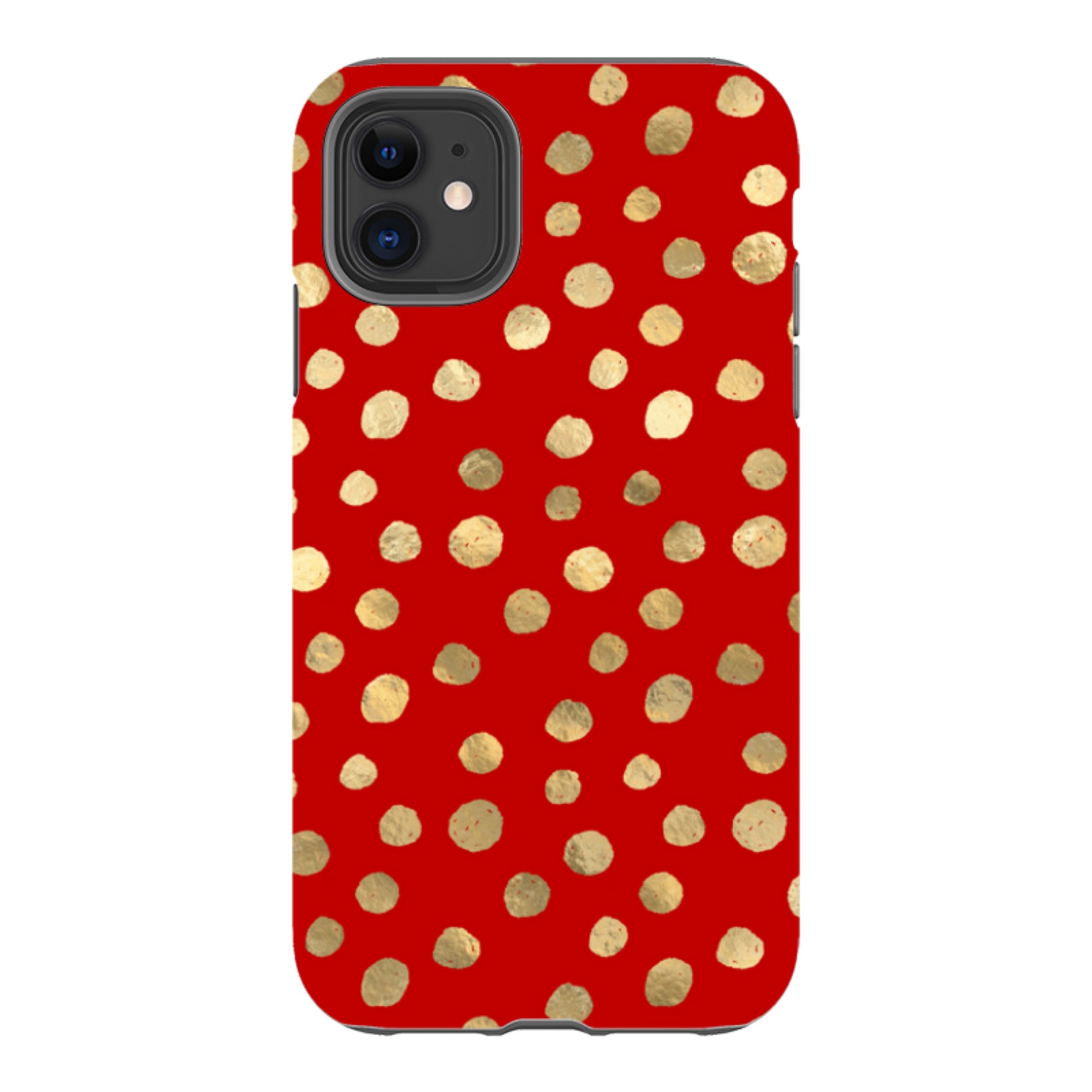 iPhone Tough Case - Burgundy and Gold Stars