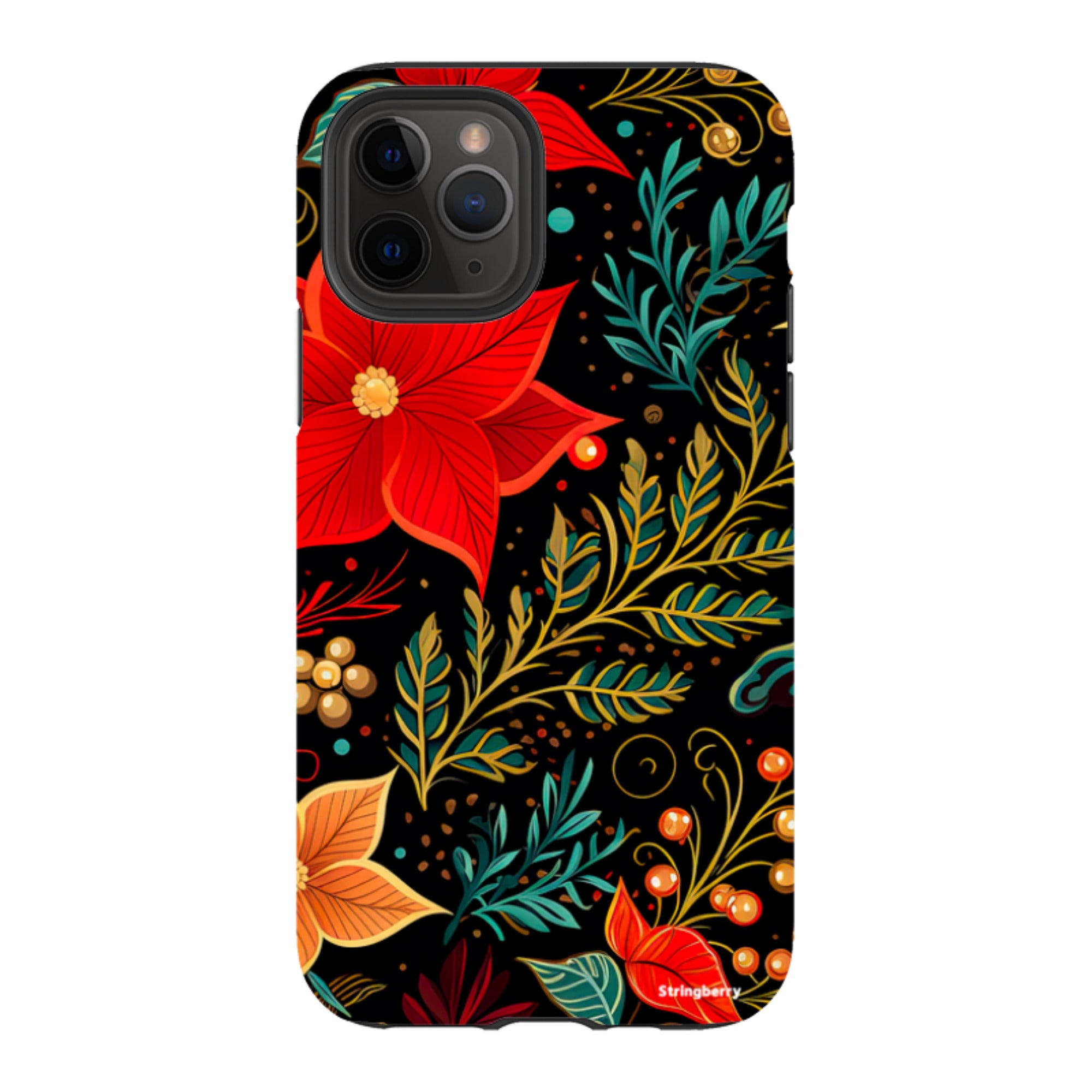 iPhone Tough Case - Red Winter Floral II
