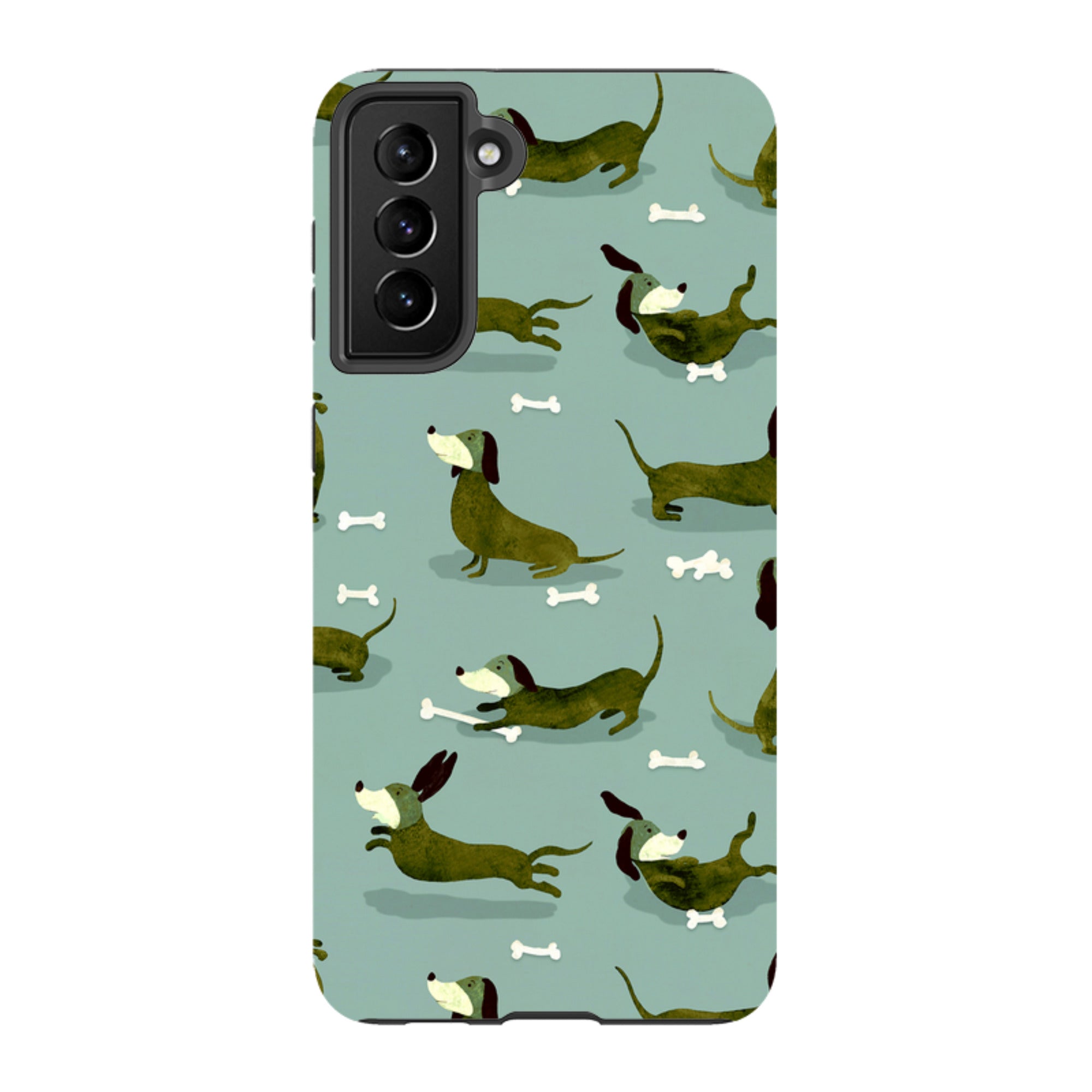 Samsung Tough Case - Dash Dogs Green By Katherine Quinn