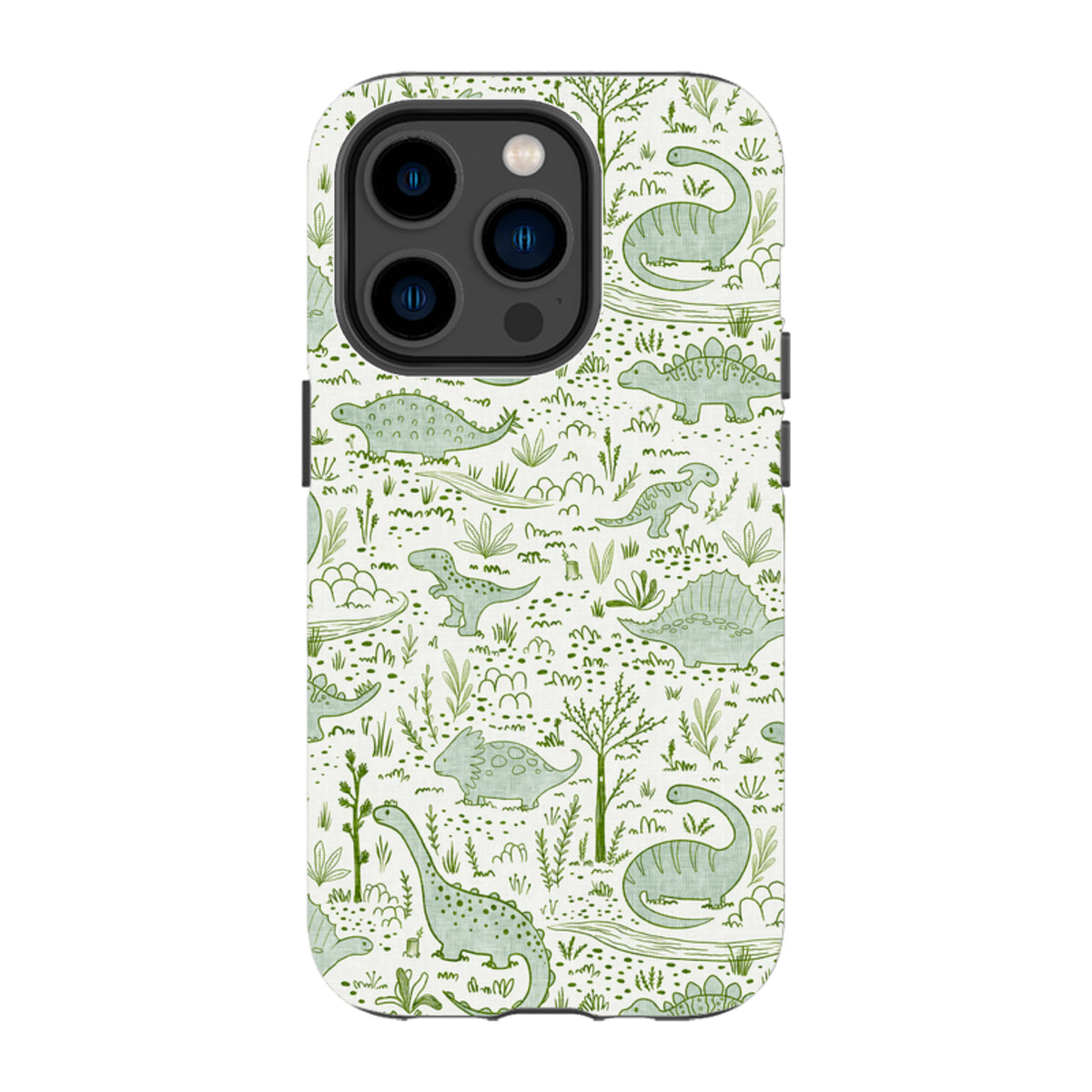 iPhone Tough Case - Dinosaur line green By Katherine Quinn