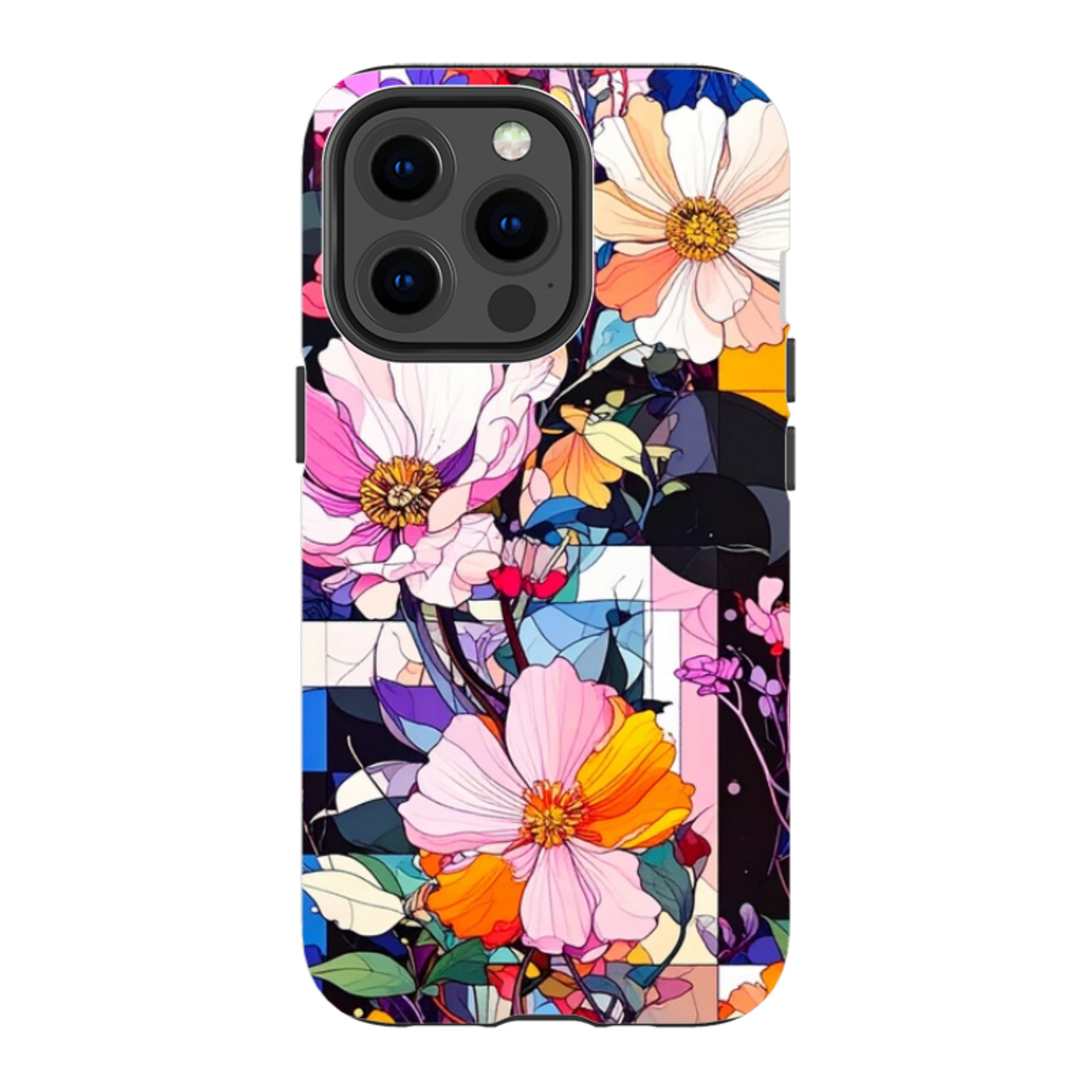 iPhone Tough Case - Block Floral