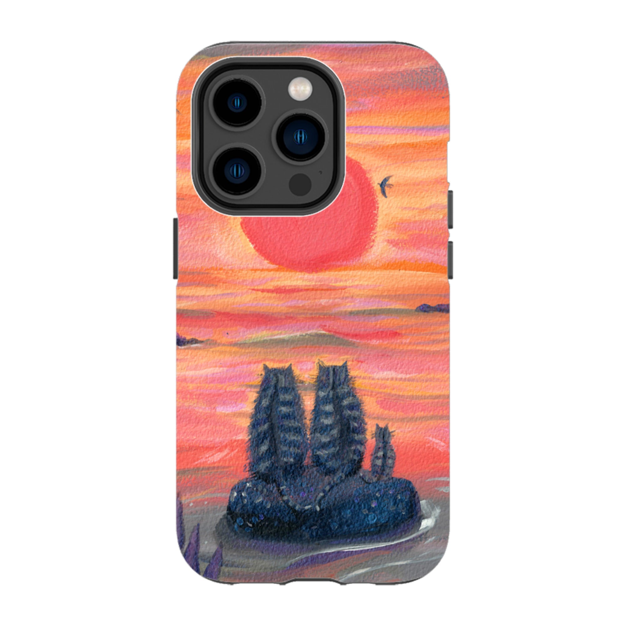 iPhone Tough Case - Sunset Cats By Mary Stubberfield