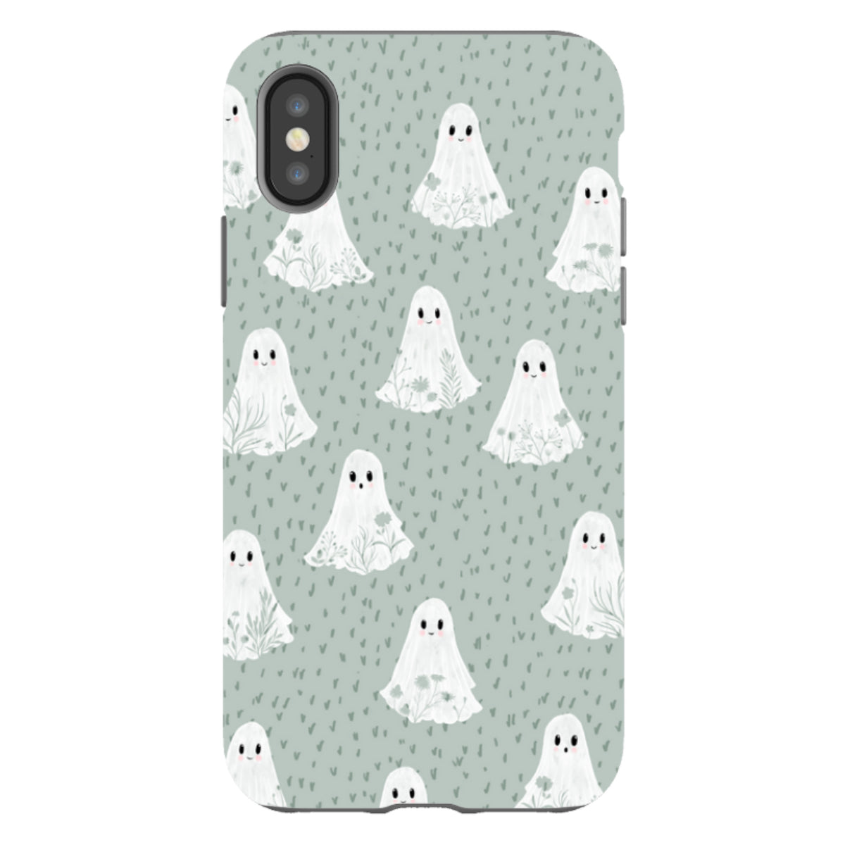 iPhone Tough Case - Floral Ghosts - Dusty Gourd By Katherine Quinn