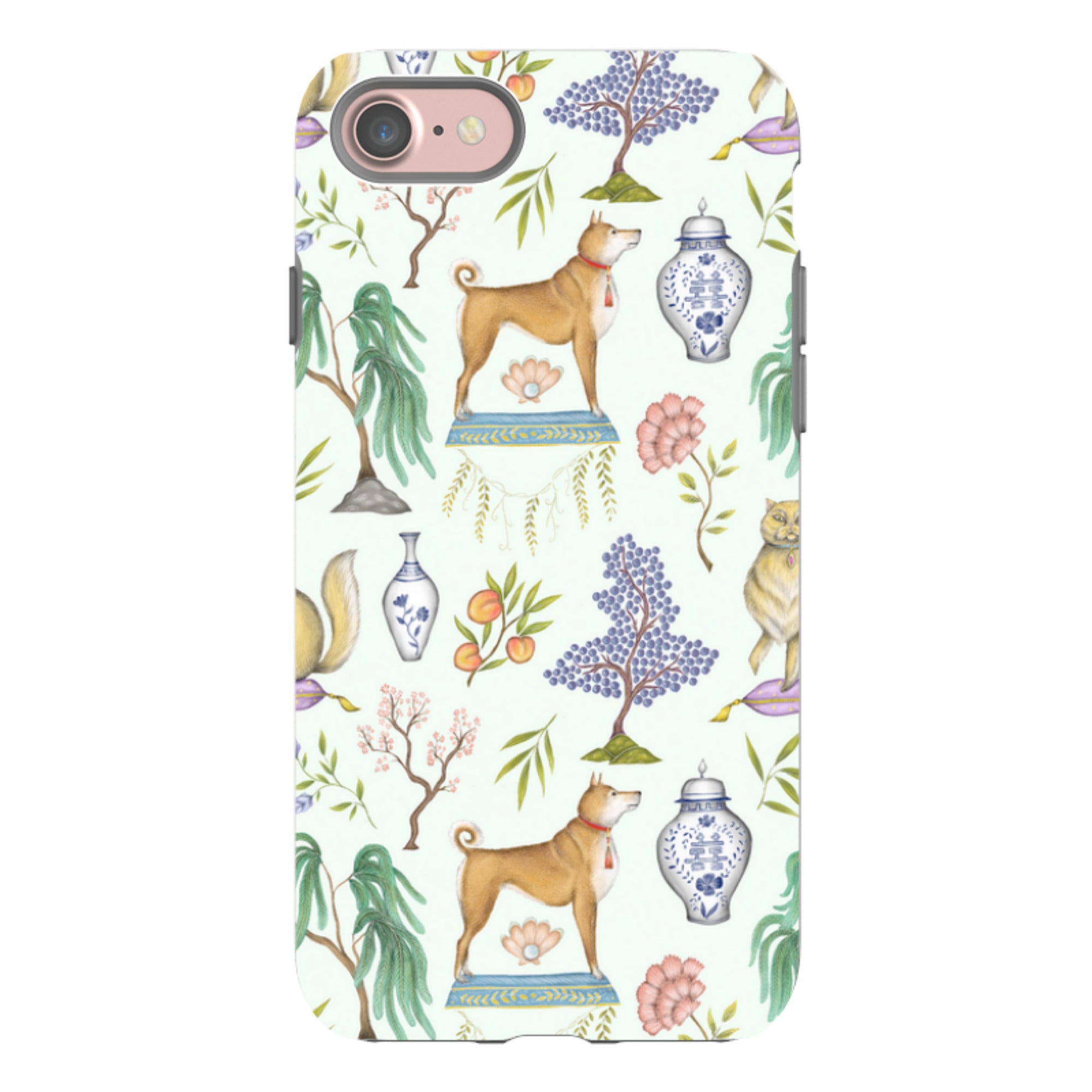 iPhone Tough Case - Chinoiserie Menagerie Green By Catherine Rowe